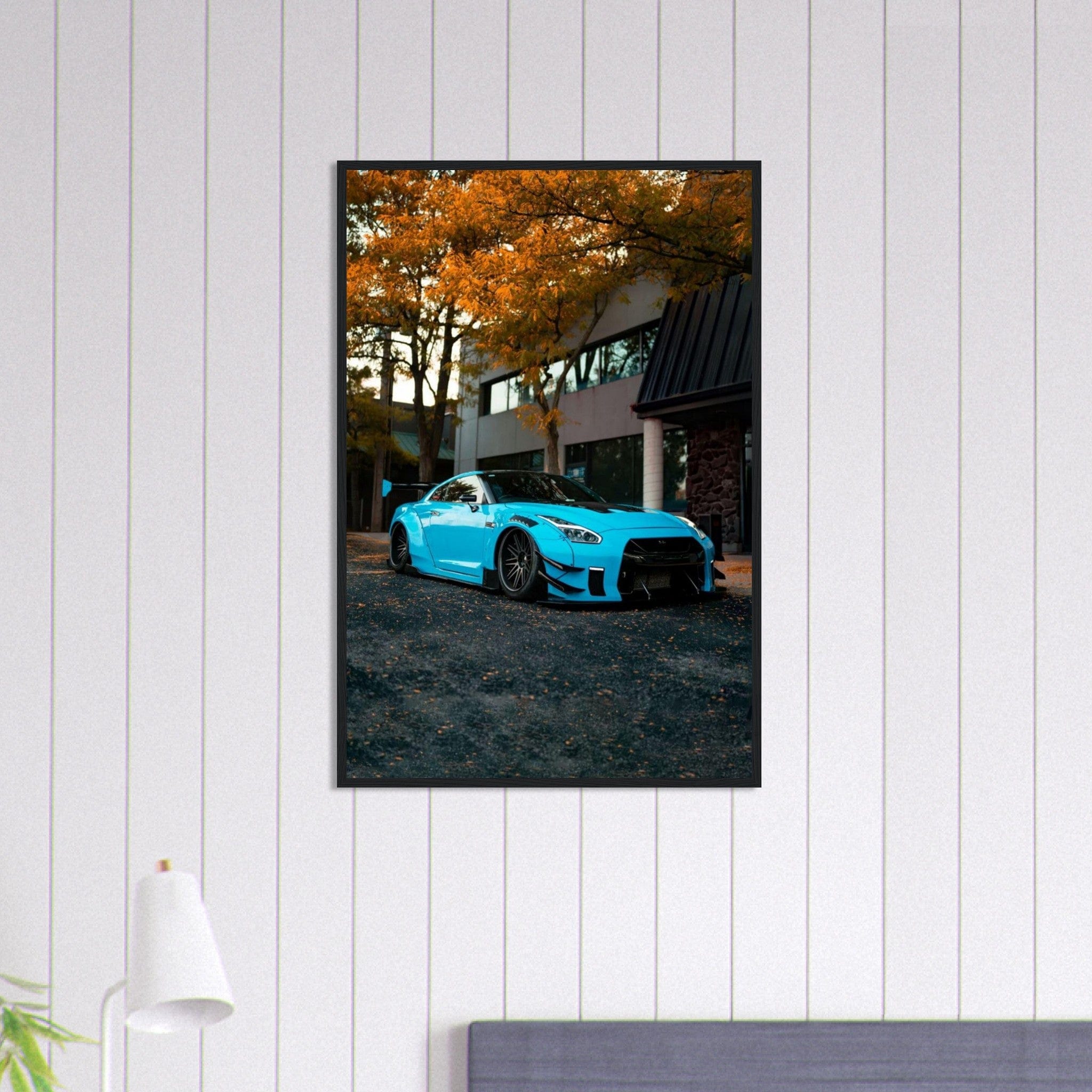 Canvanation Print Material 60x90 cm / 24x36″ Tableau Voiture Nissan Skyline Bleu