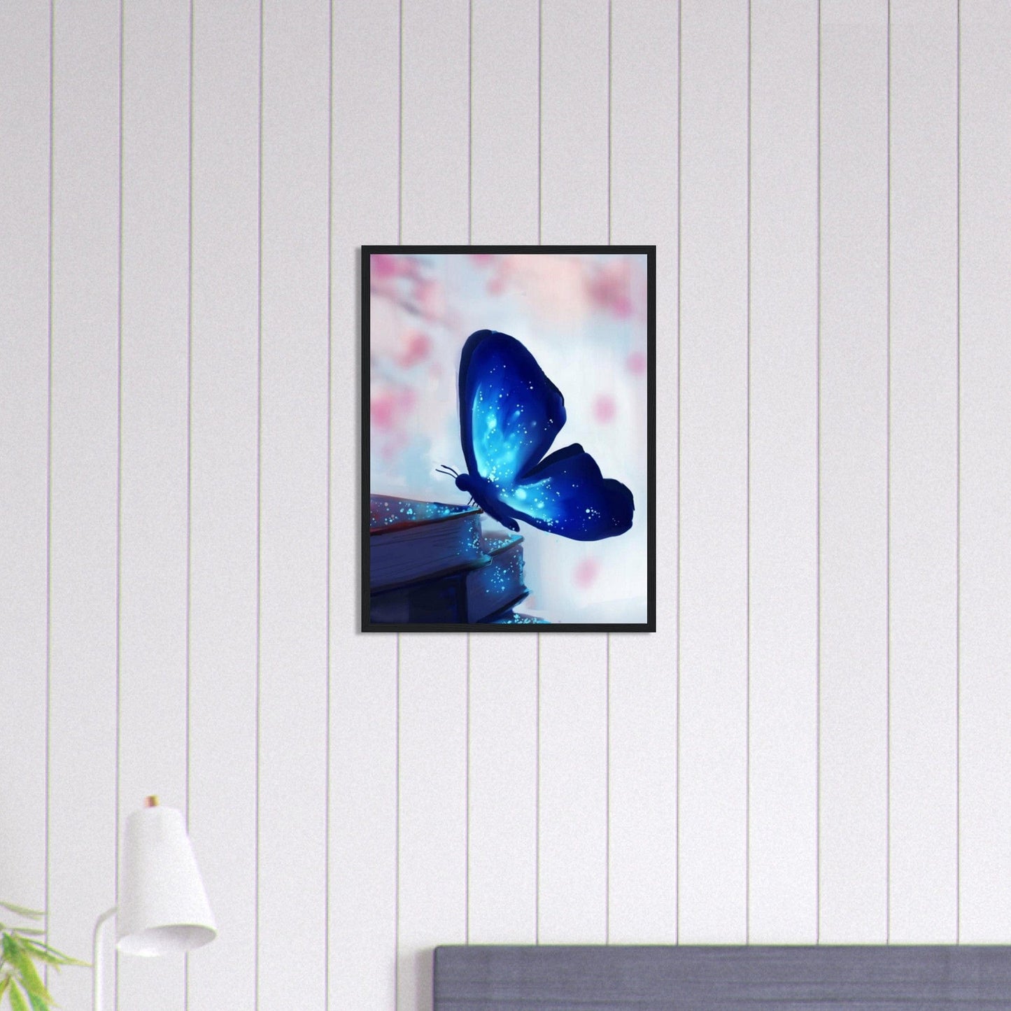 Tableau Peinture Papillon Bleu