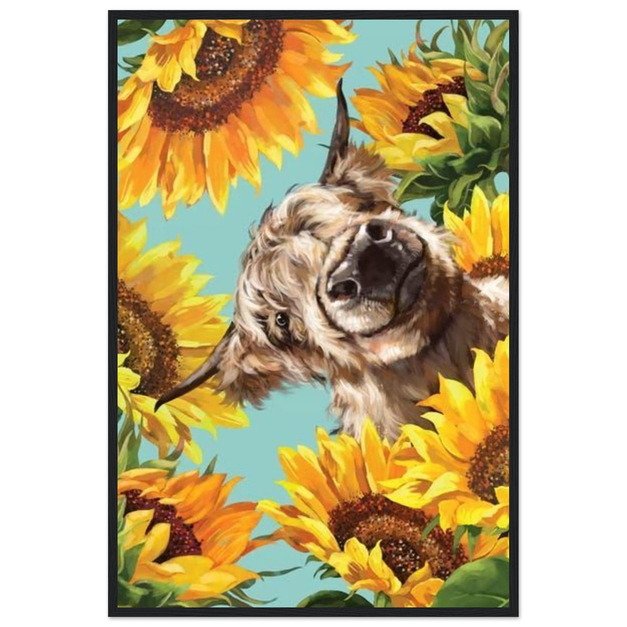 Canvanation Print Material 60x90 cm / 24x36″ Tableau Vache Tournesol