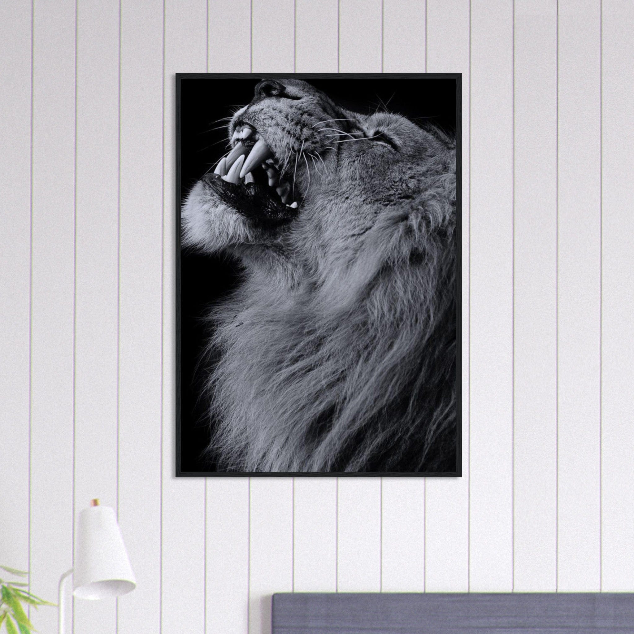 Canvanation Print Material 70x100 cm / 28x40″ Tableau Lion Art Noir Blanc