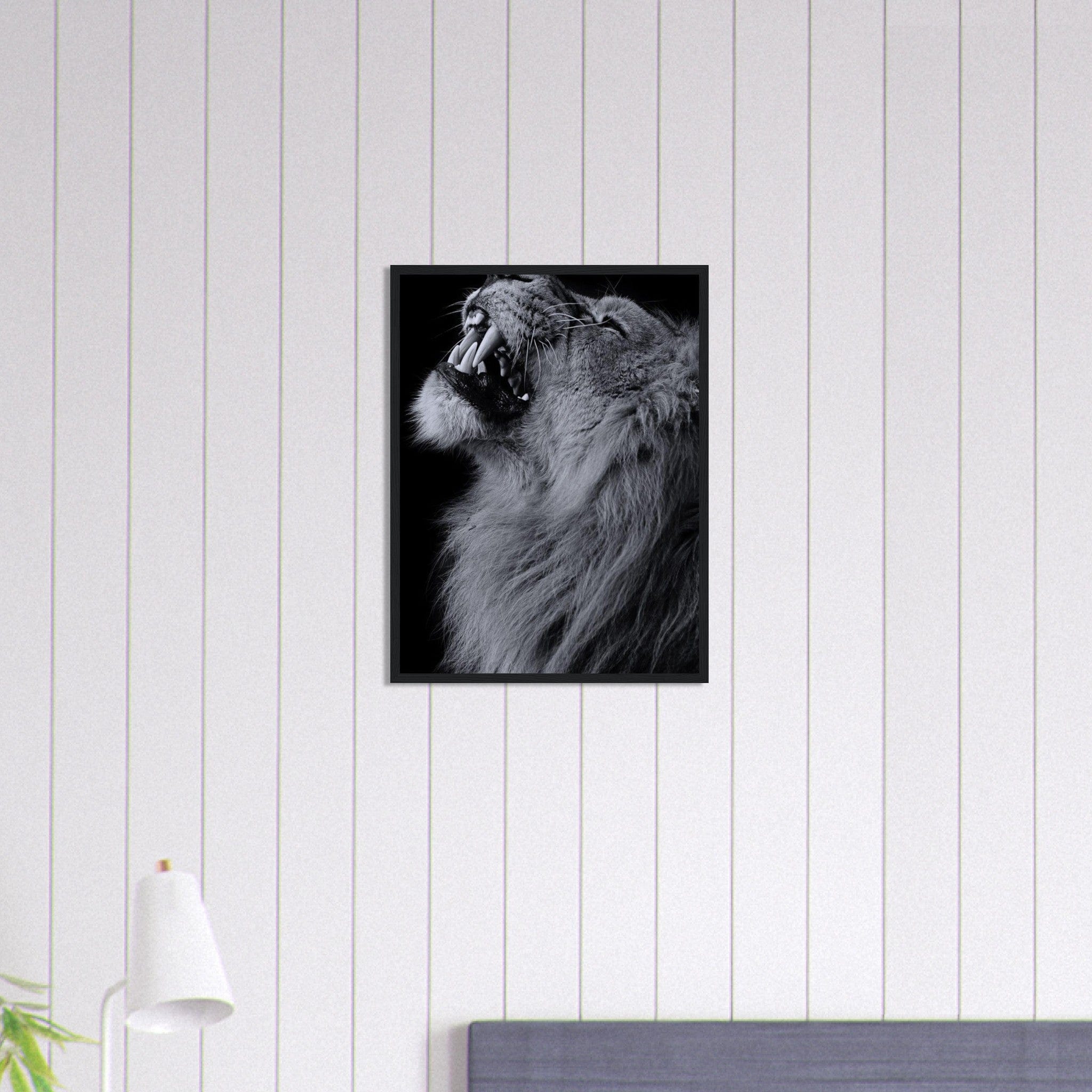 Canvanation Print Material 45x60 cm / 18x24″ Tableau Lion Art Noir Blanc