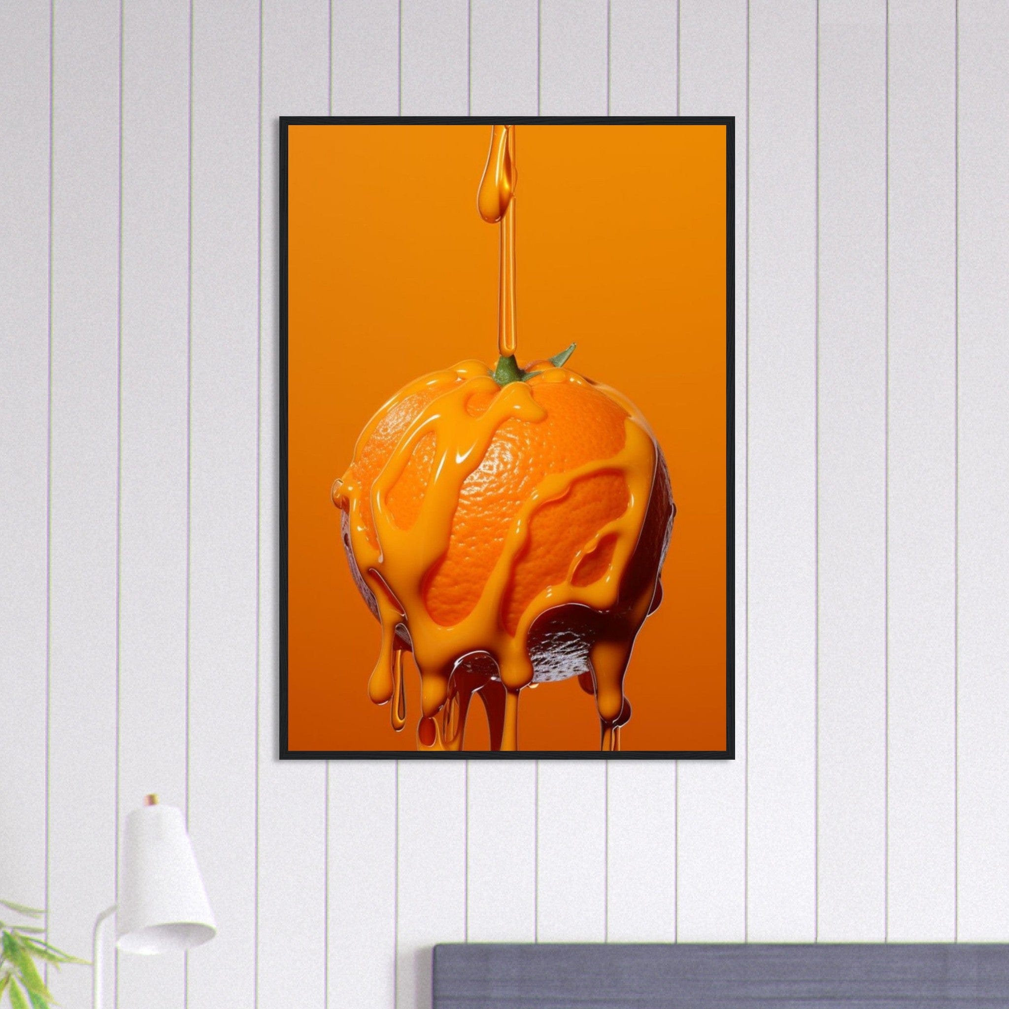 Canvanation Print Material 70x100 cm / 28x40″ Tableau Cusine Orange Fond