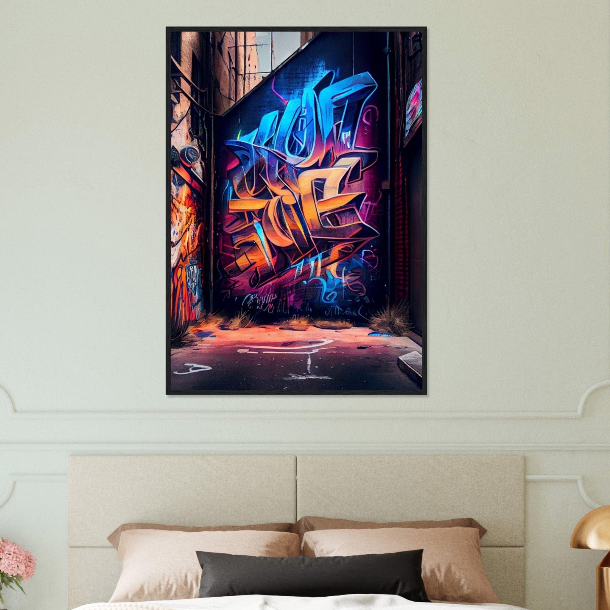 Canvanation Print Material Tableau Street Art Graffiti Bleu Et Orange