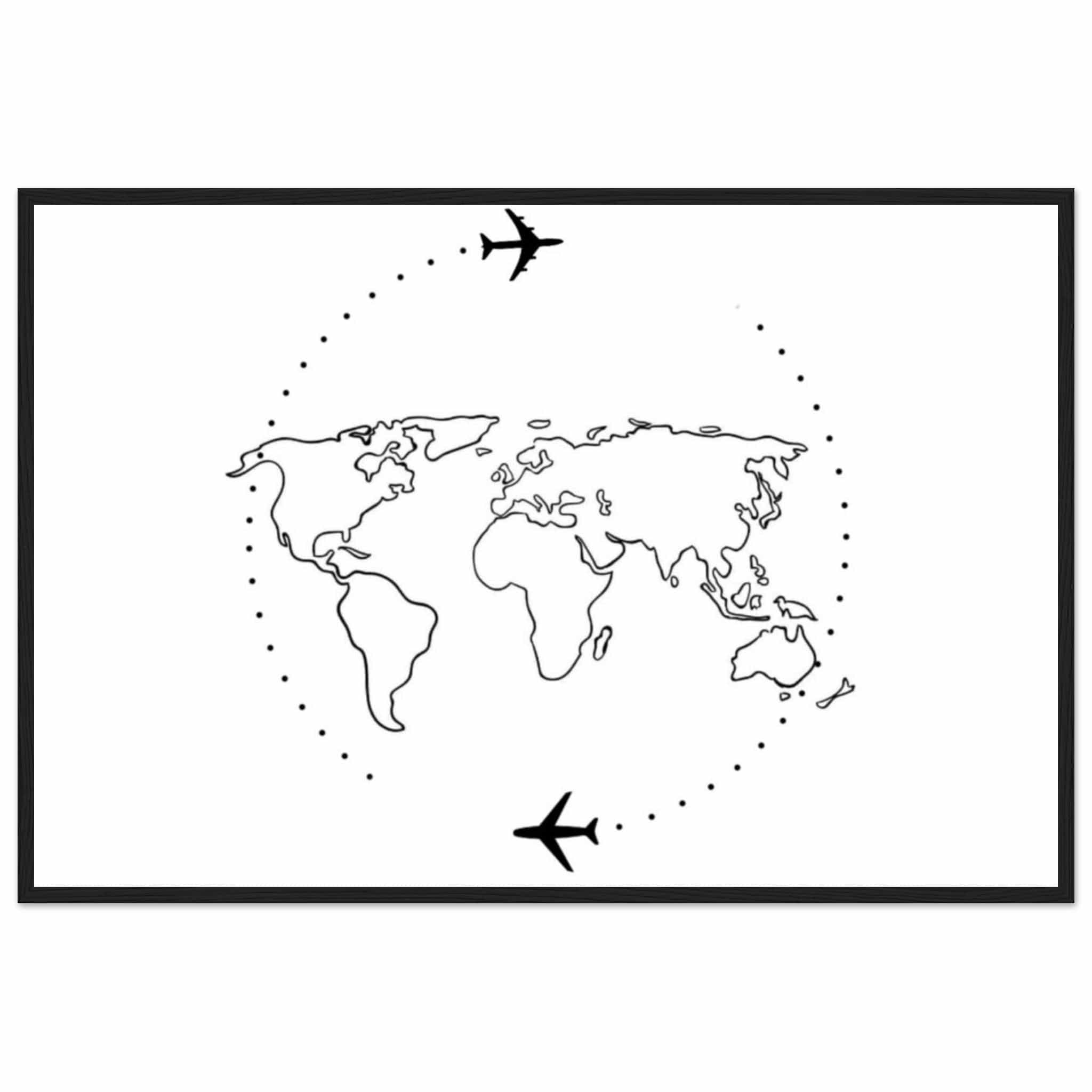 Carte Du Monde Tableau - Au-Delà des Frontières Canvanation