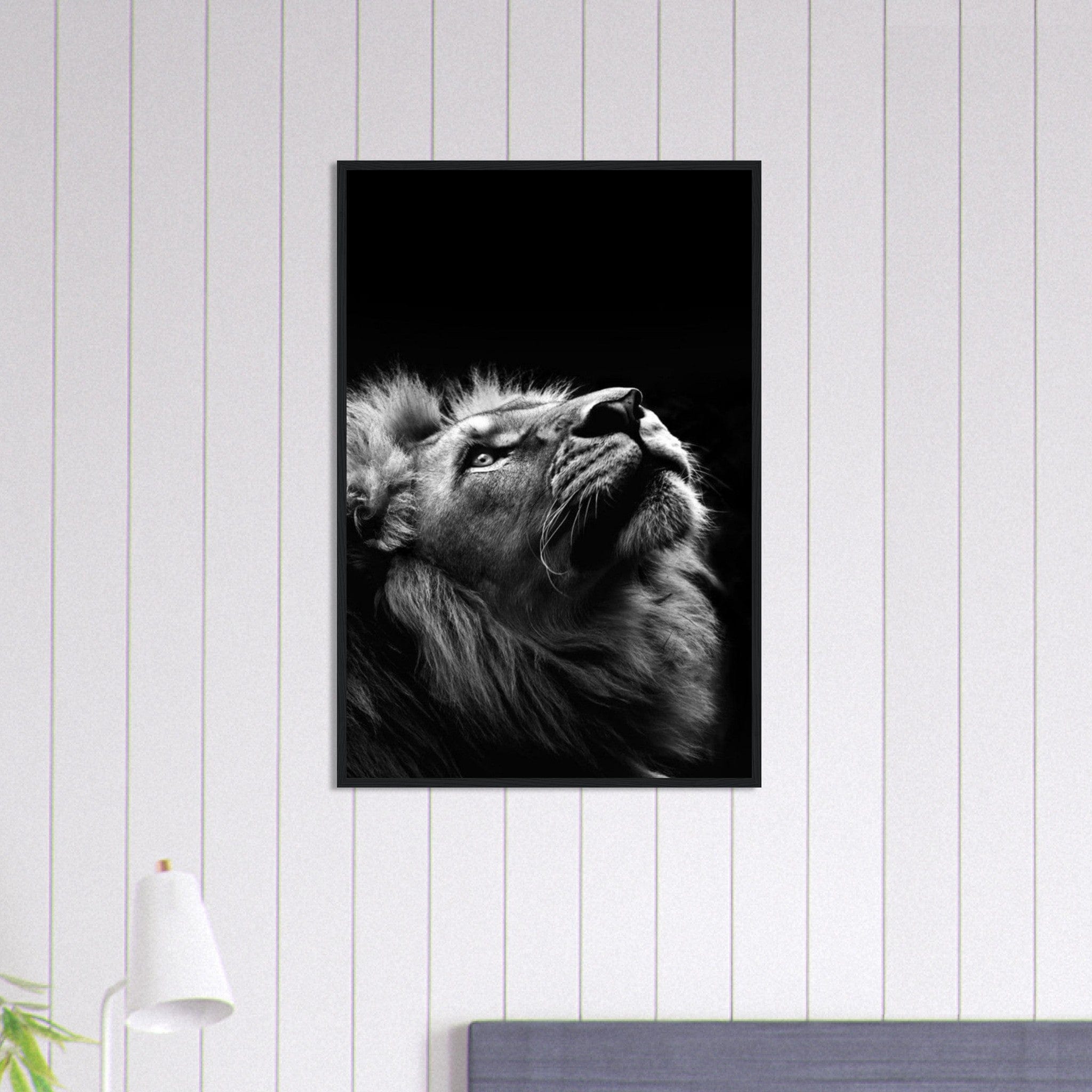 Canvanation Print Material 60x90 cm / 24x36″ Tableau Lion Art Noir