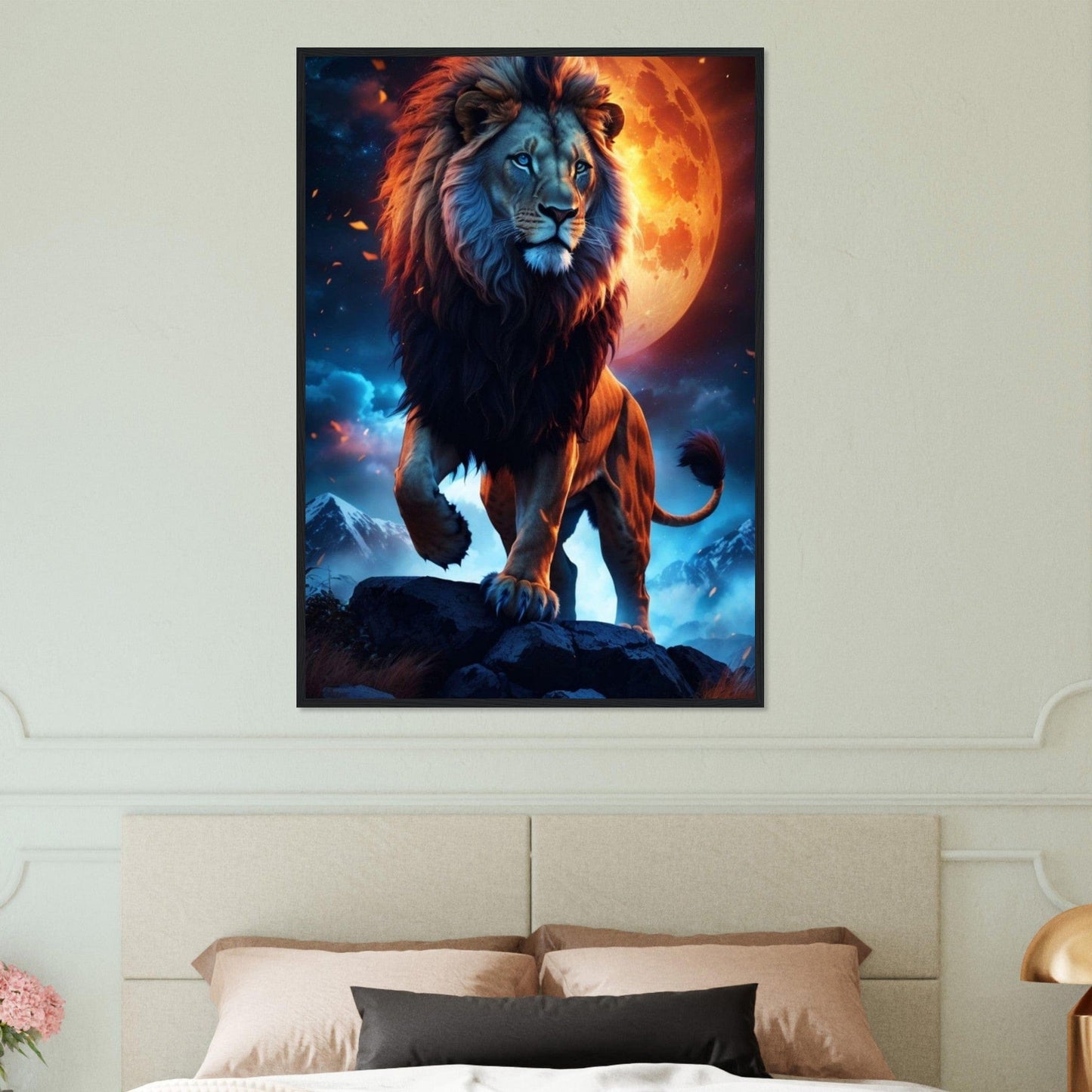 Tableau Lion Couleur Bleu