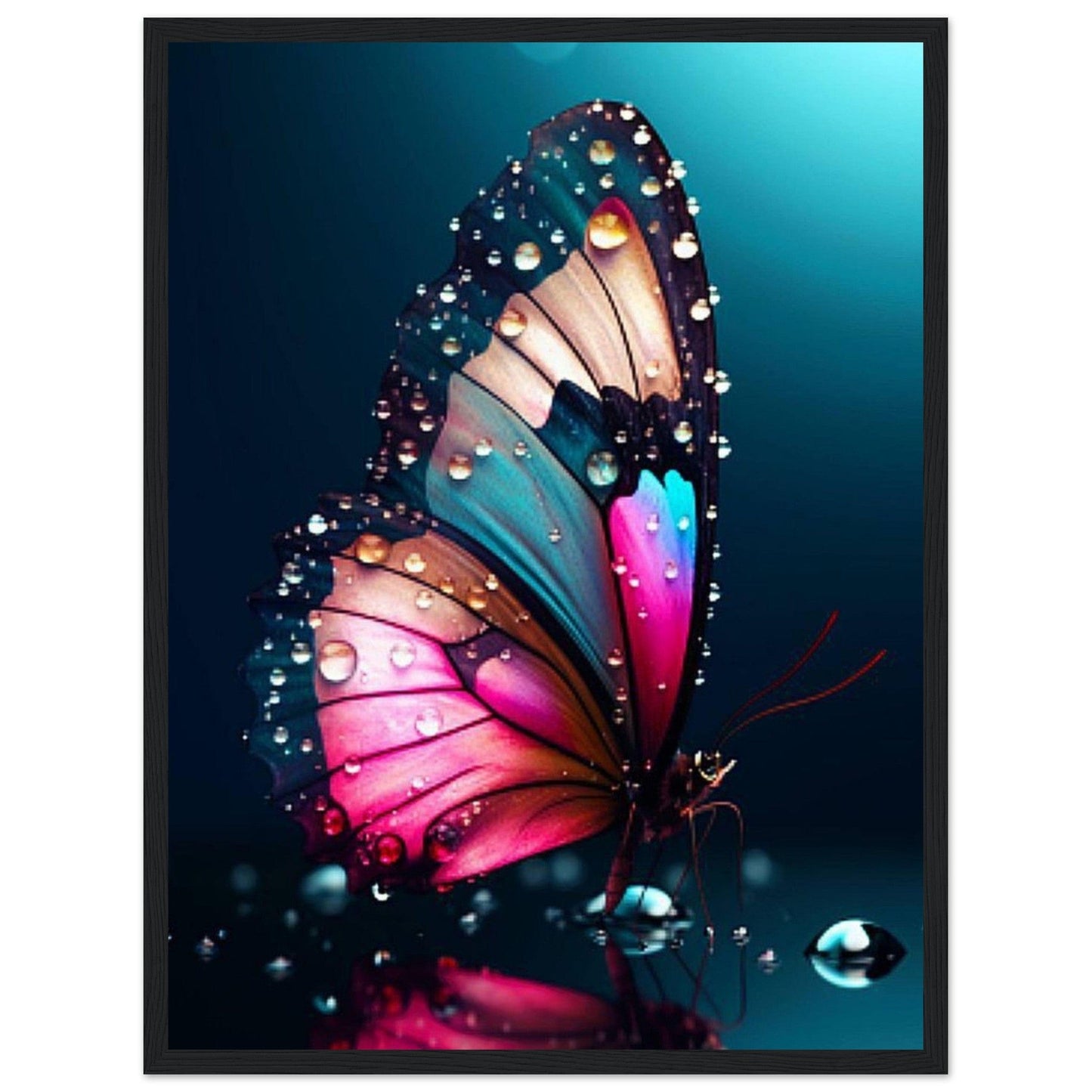 Tableau Papillon Pluie De Nuit - Canvanation