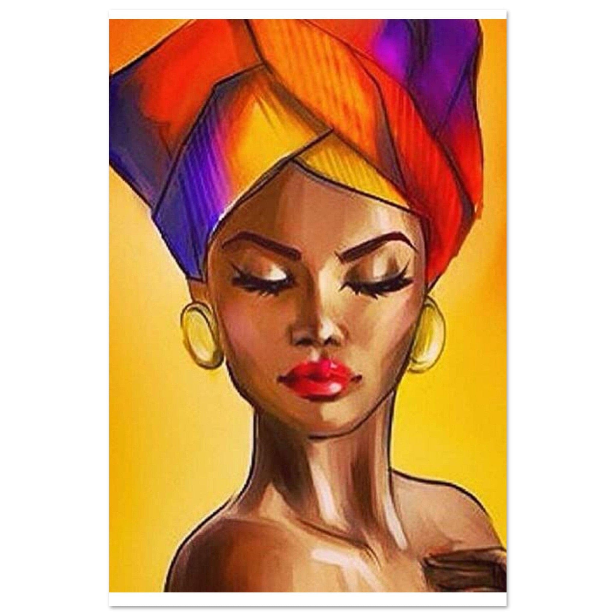 Tableau Africain Turban Couleur - Canvanation