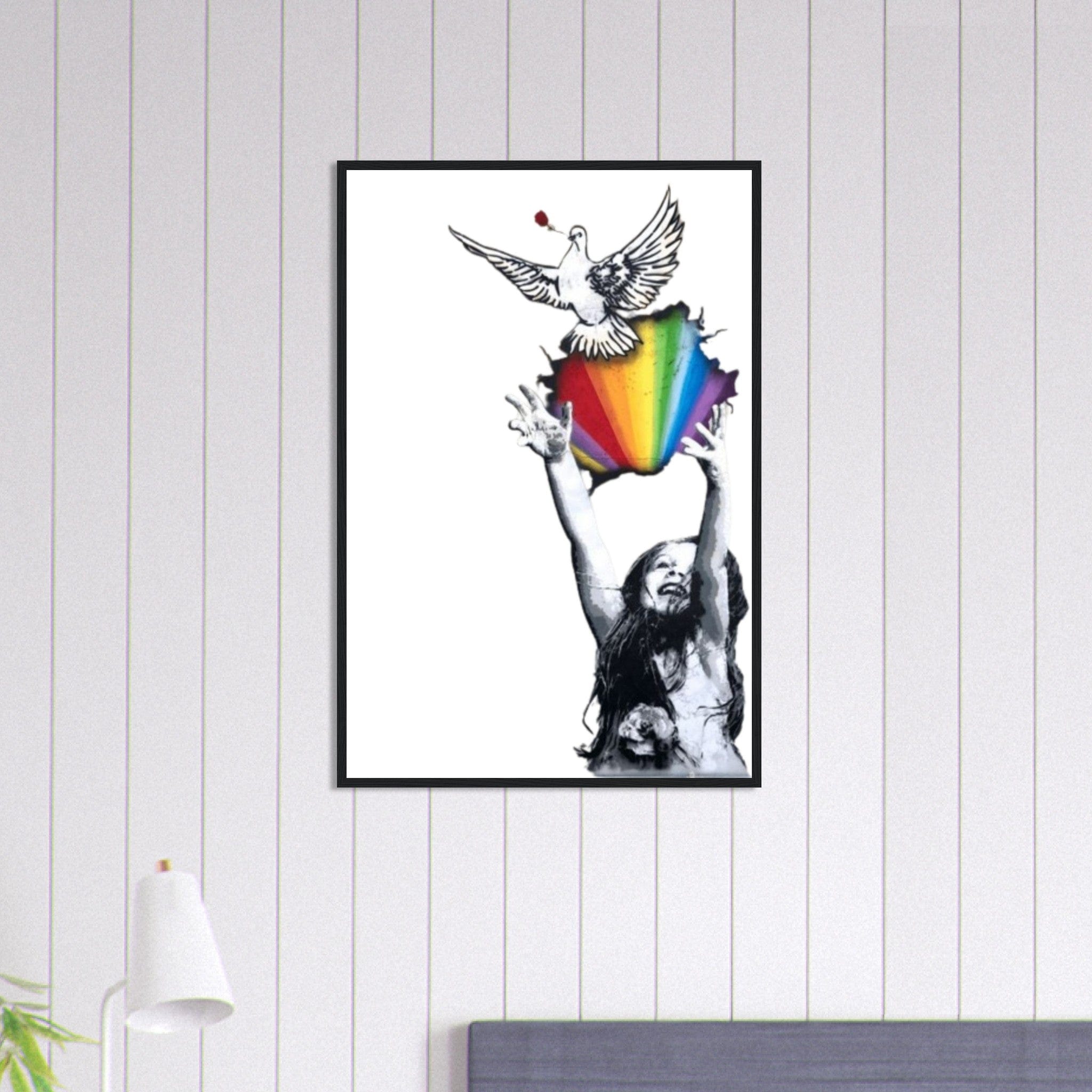 Canvanation Print Material 60x90 cm / 24x36″ Tableau Pop Art Banksy Arc En Ciel