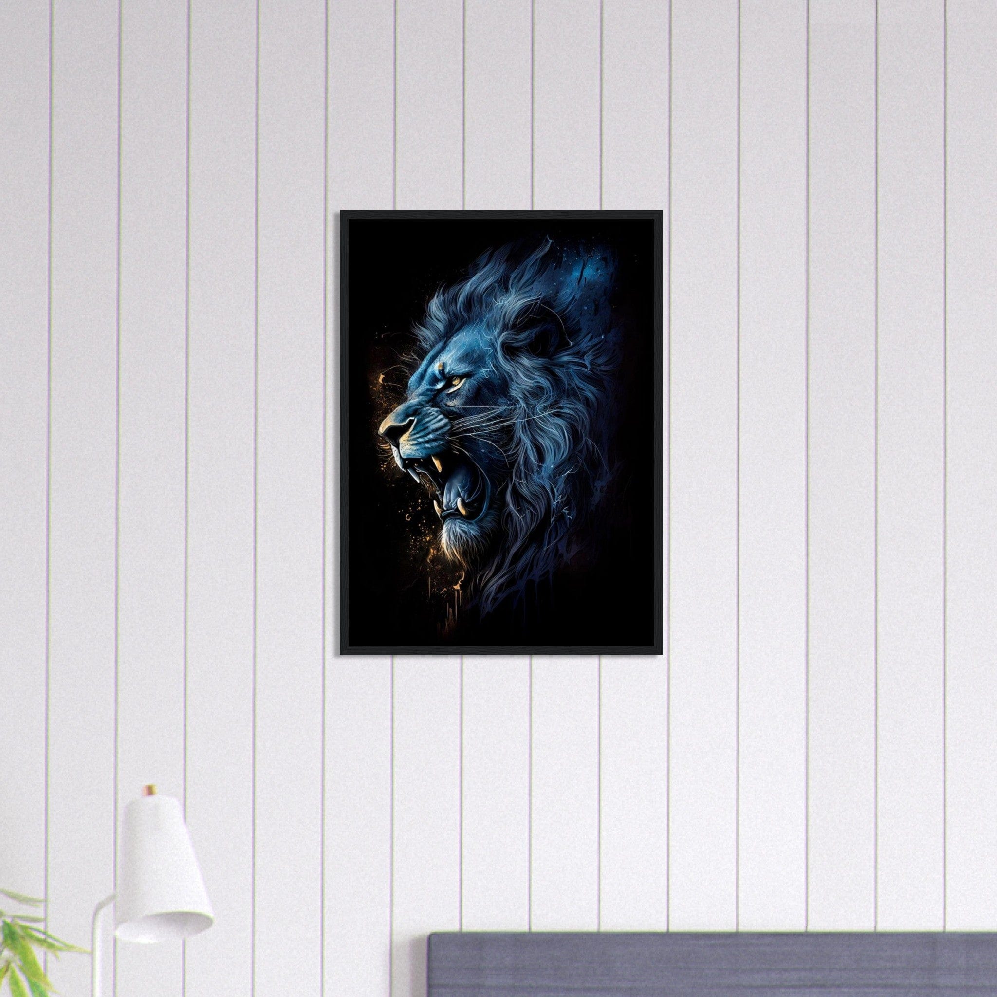 Canvanation Print Material 50x70 cm / 20x28″ Tableau Lion Art Bleu