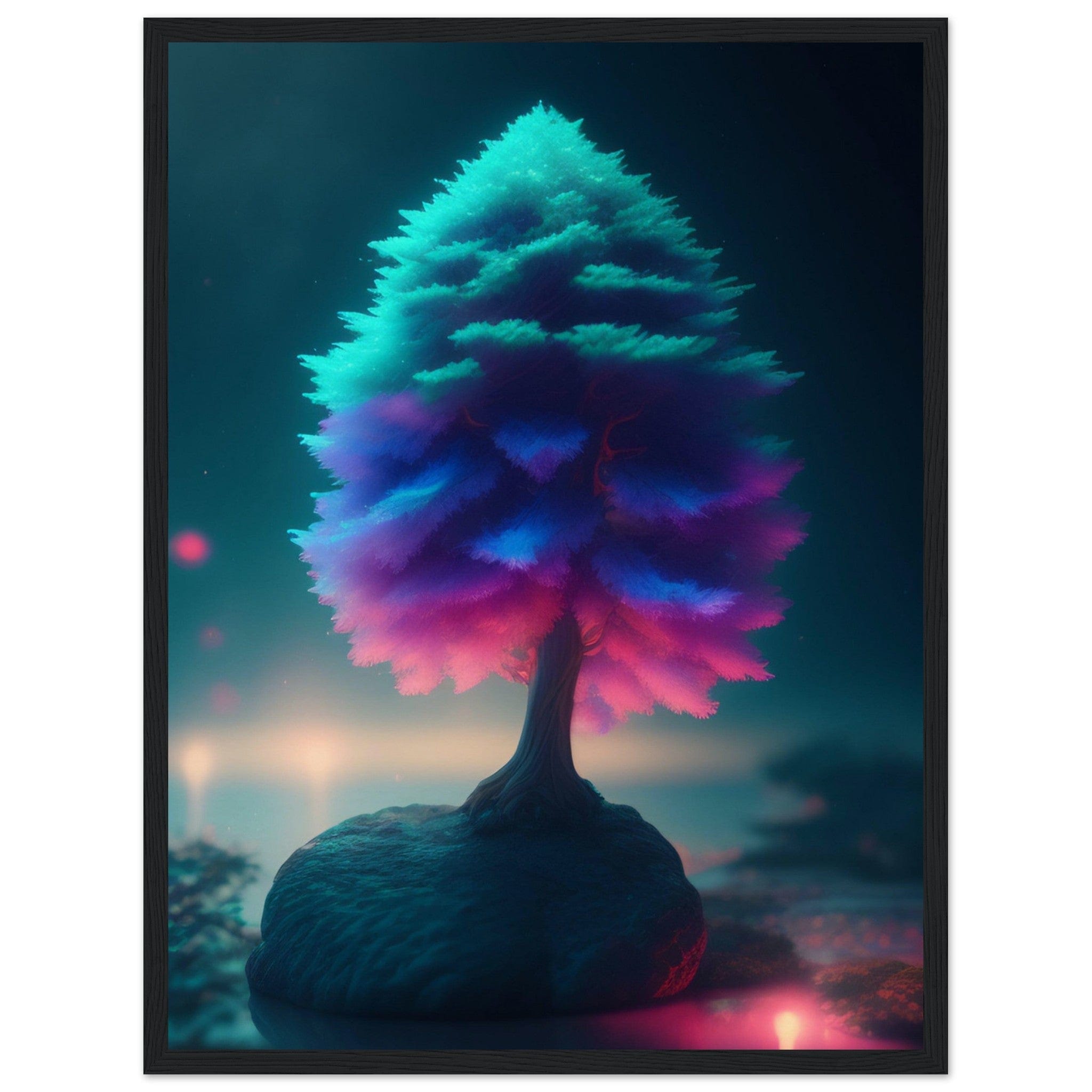 Canvanation Print Material 45x60 cm / 18x24″ / Noir Tableau Arbre De Vie La Vie Bleu