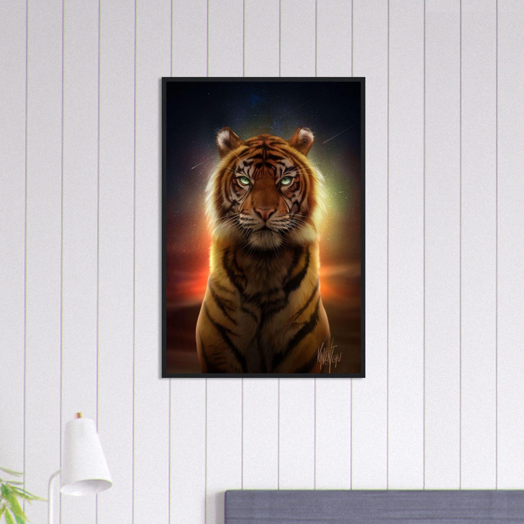 Canvanation Print Material 60x90 cm / 24x36″ Tableau Tigre Coucher du Soleil