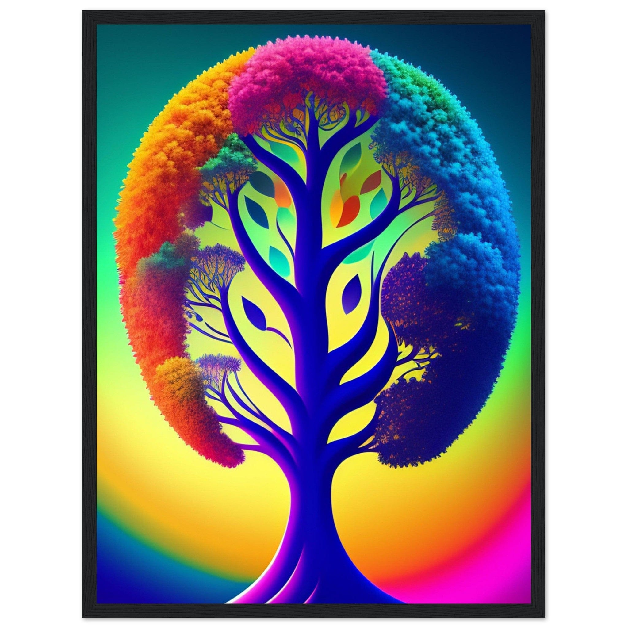 Canvanation Print Material 45x60 cm / 18x24″ Tableau Arbre De Vie Multicolore Enchanté