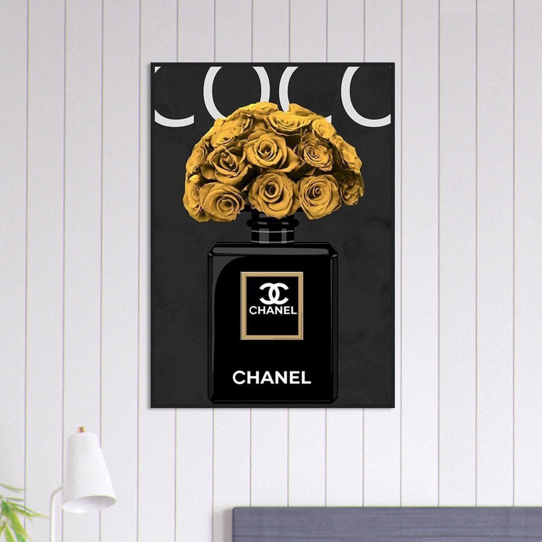 Canvanation Print Material 70x100 cm / 28x40″ Tableau Chanel Numéro 5 Coco Or