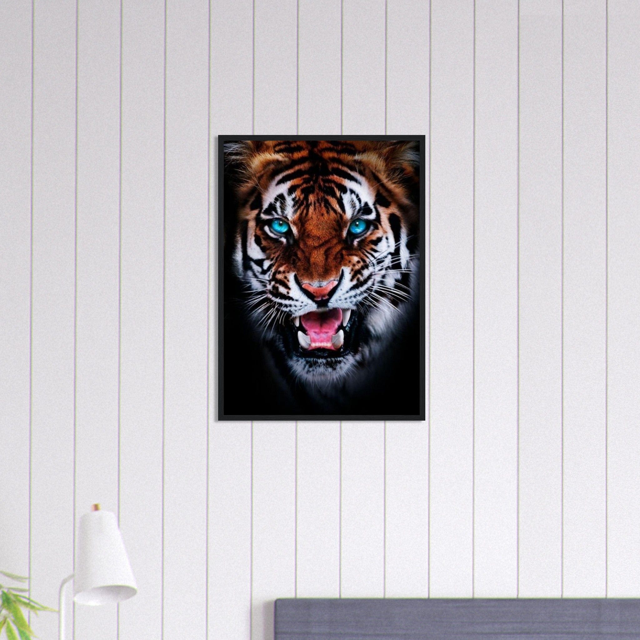 Tableau Tigre Du Bengale Yeux Bleu Canvanation