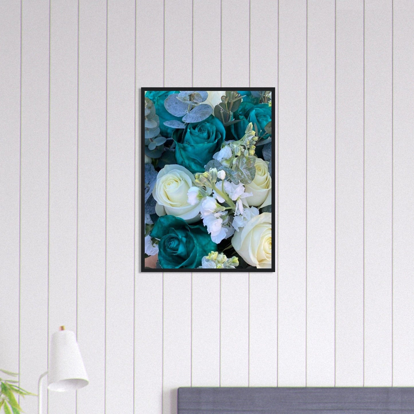 Tableau Fleur Roses Bleu Canvanation