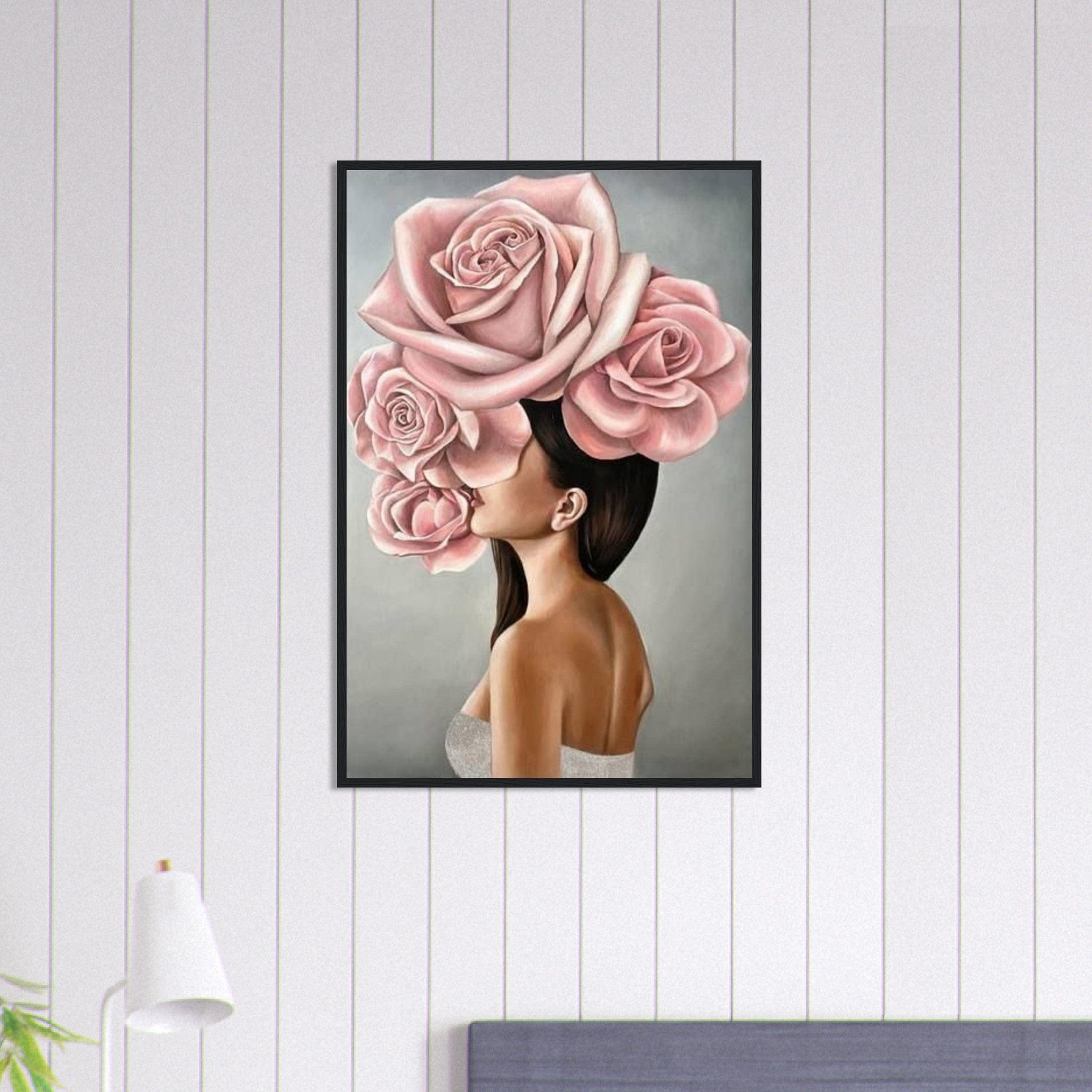 Canvanation Print Material 60x90 cm / 24x36″ Tableau Femme Fleurs Cheveux Roses