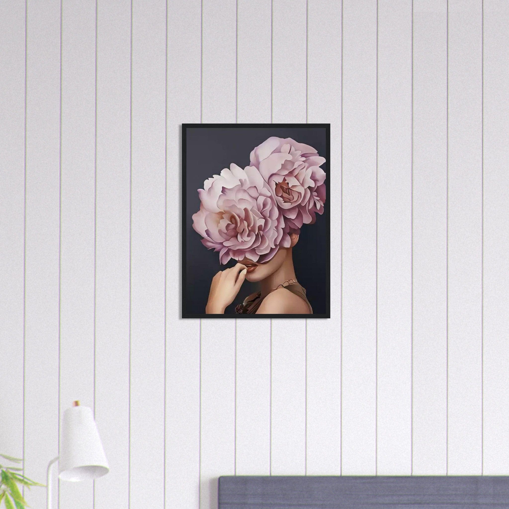 Canvanation Print Material 45x60 cm / 18x24″ Tableau Femme Fleurs Cheveux Roses Violet