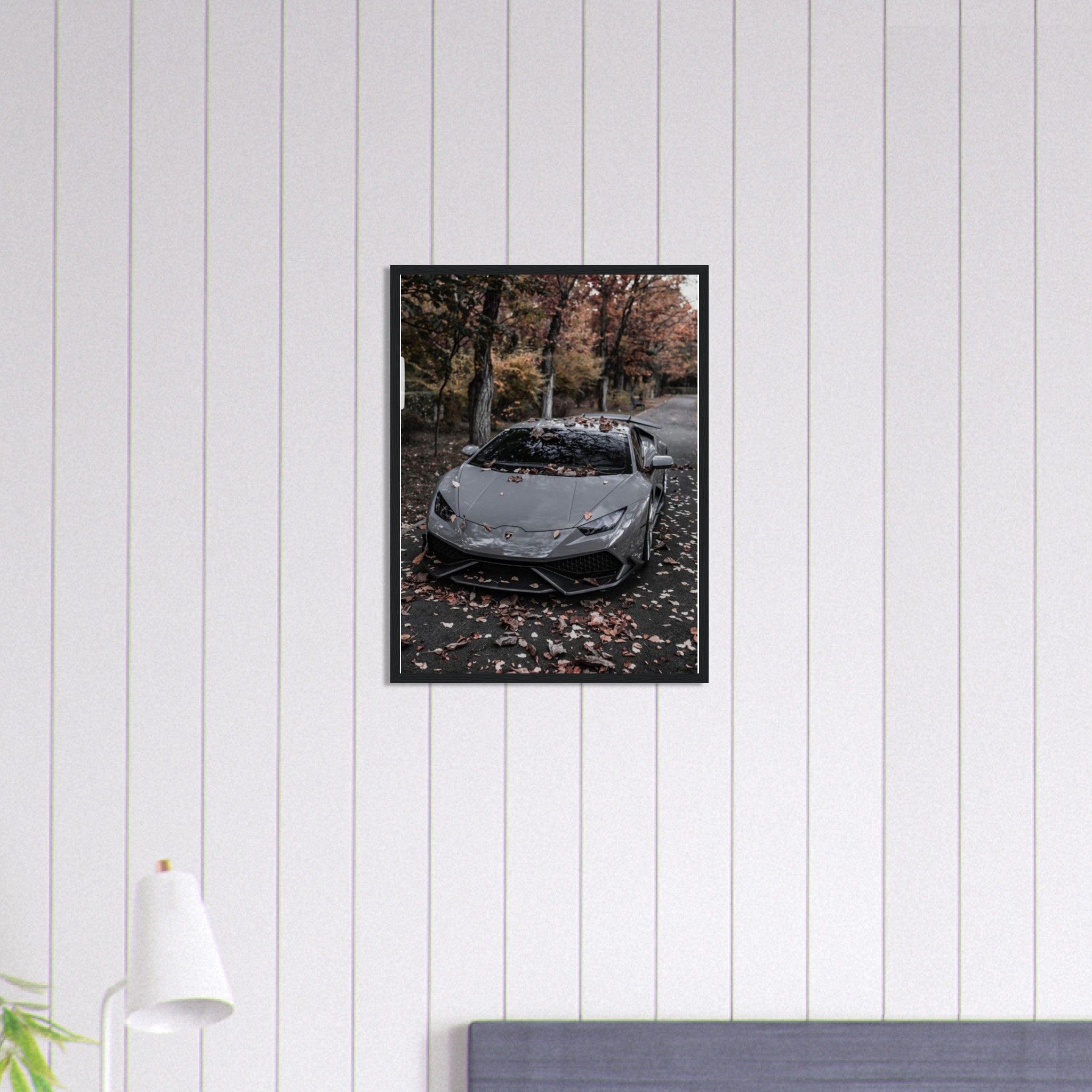 Canvanation Print Material 45x60 cm / 18x24″ Tableau Voiture Lamborghini Gris