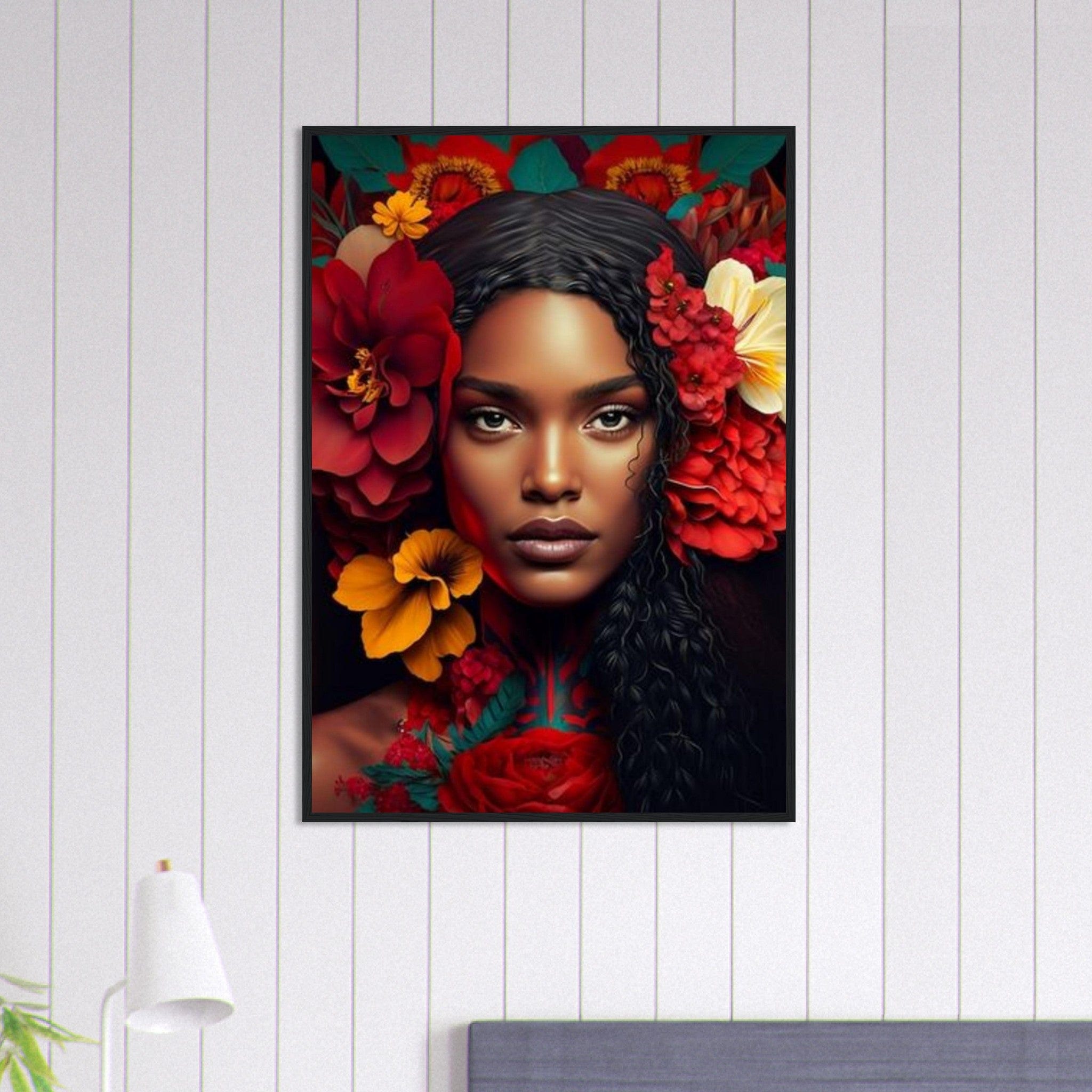 Canvanation Print Material 70x100 cm / 28x40″ Tableau Femme Fleurs Cheveux : Jardin de secrets