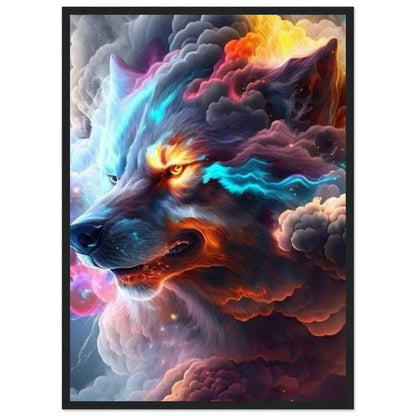 Tableau Loup Effet Nuage - Canvanation