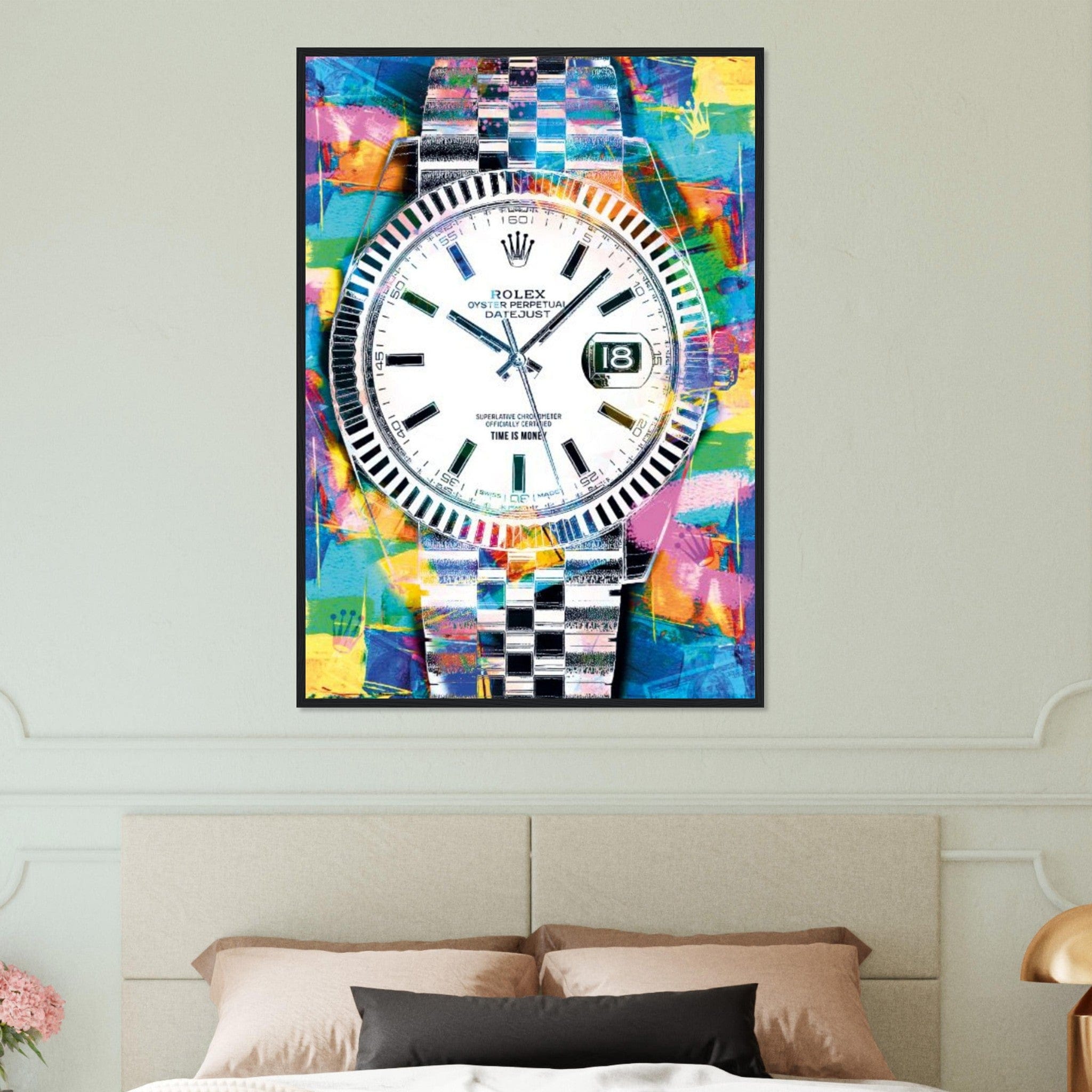 Canvanation Print Material 70x100 cm / 28x40″ Tableau Marque De Luxe Rolex Gris