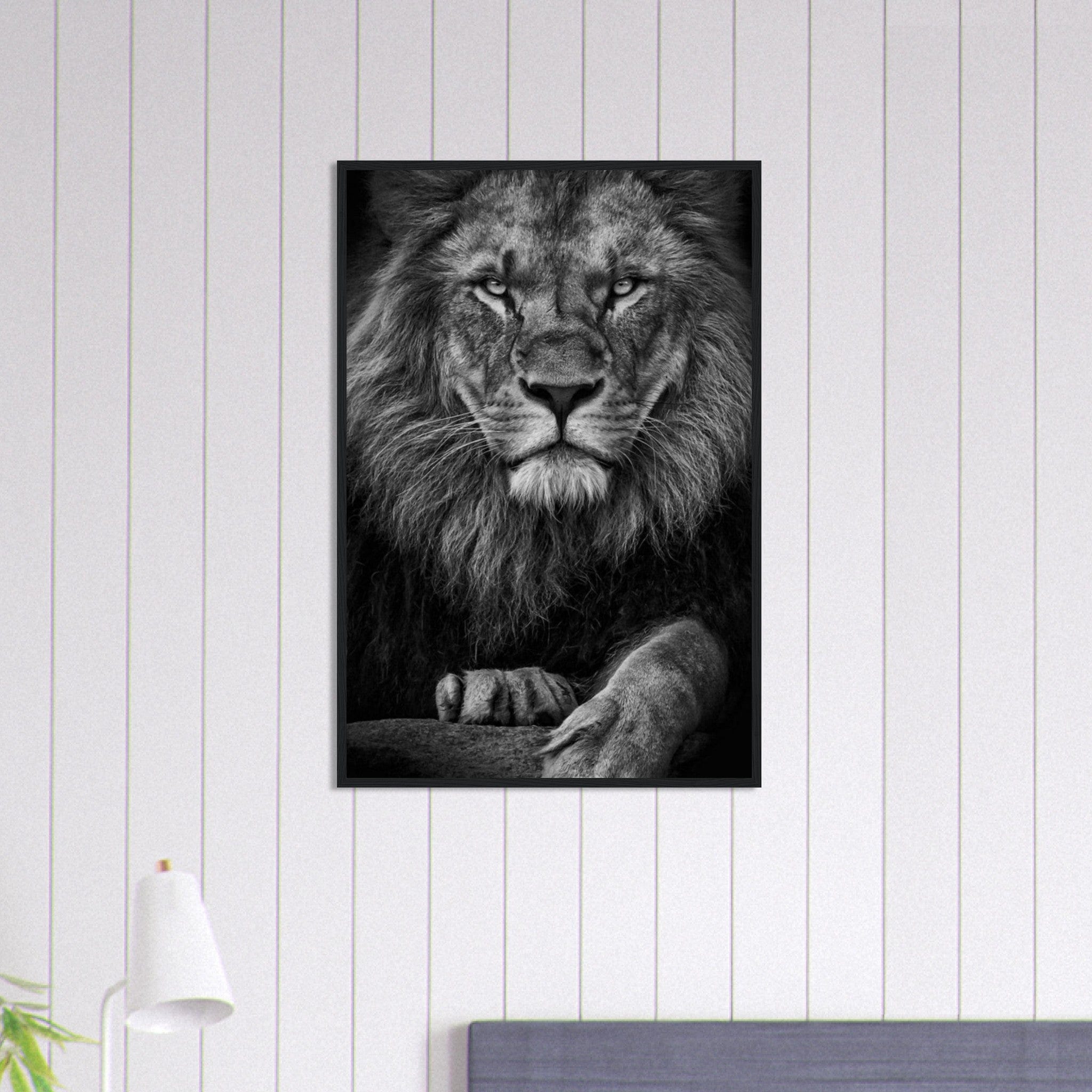 Canvanation Print Material 60x90 cm / 24x36″ Tableau Lion Noir Et Blanc