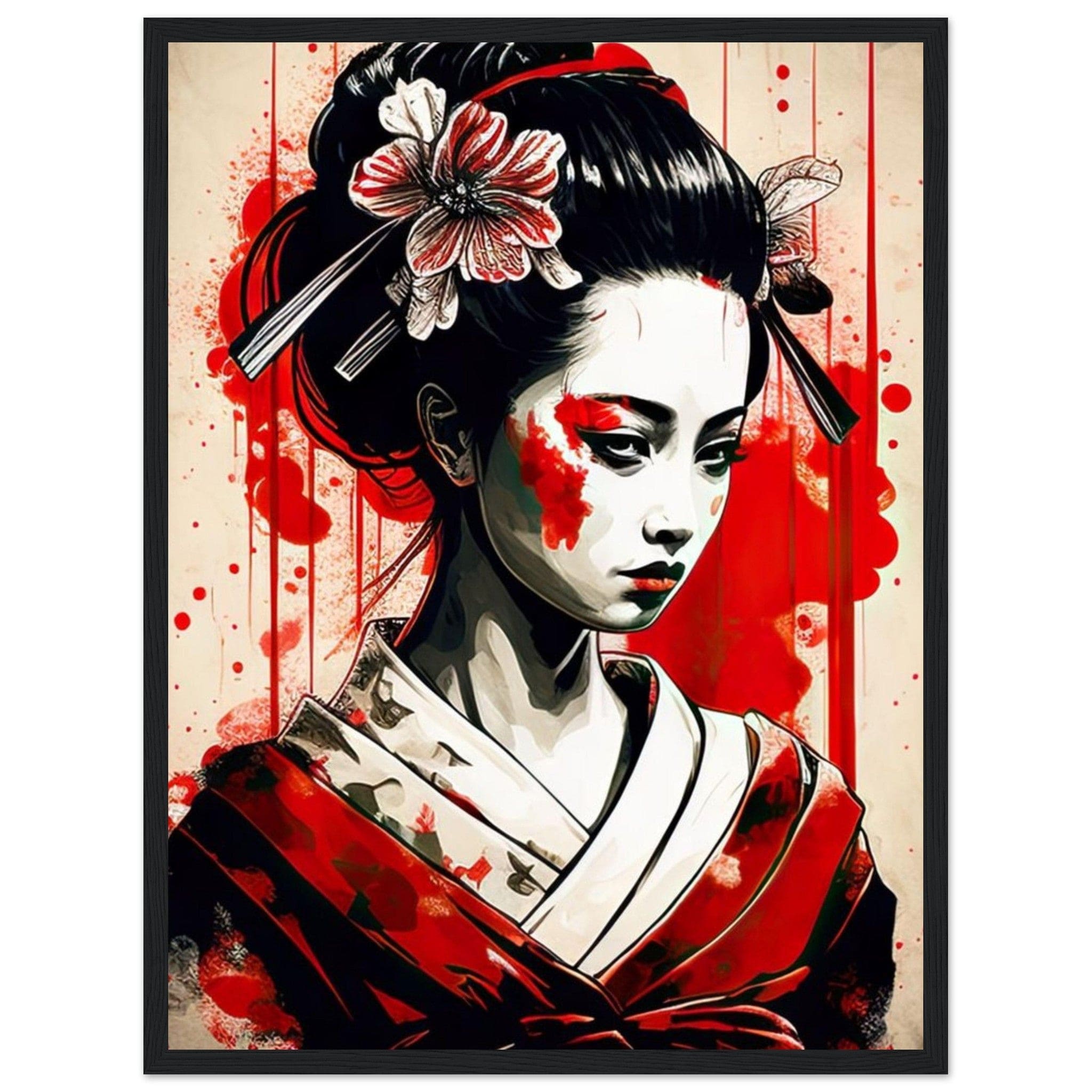 Tableau Geisha Horreur Kimono Canvanation