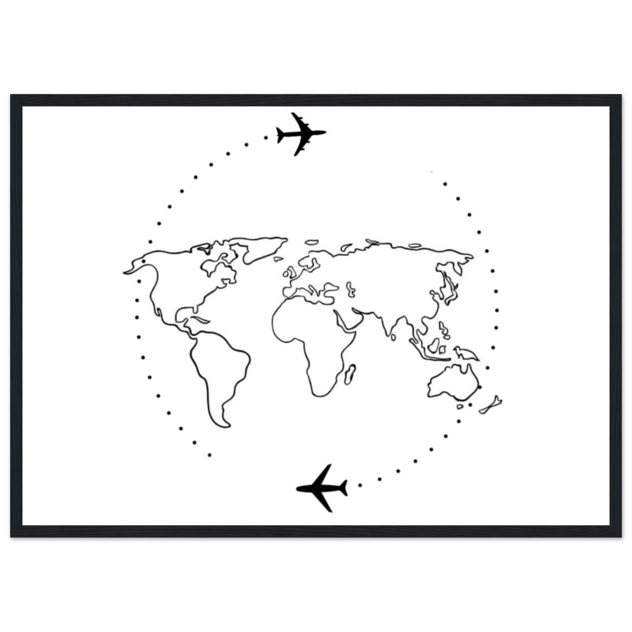 Carte Du Monde Tableau - Au-Delà des Frontières Canvanation