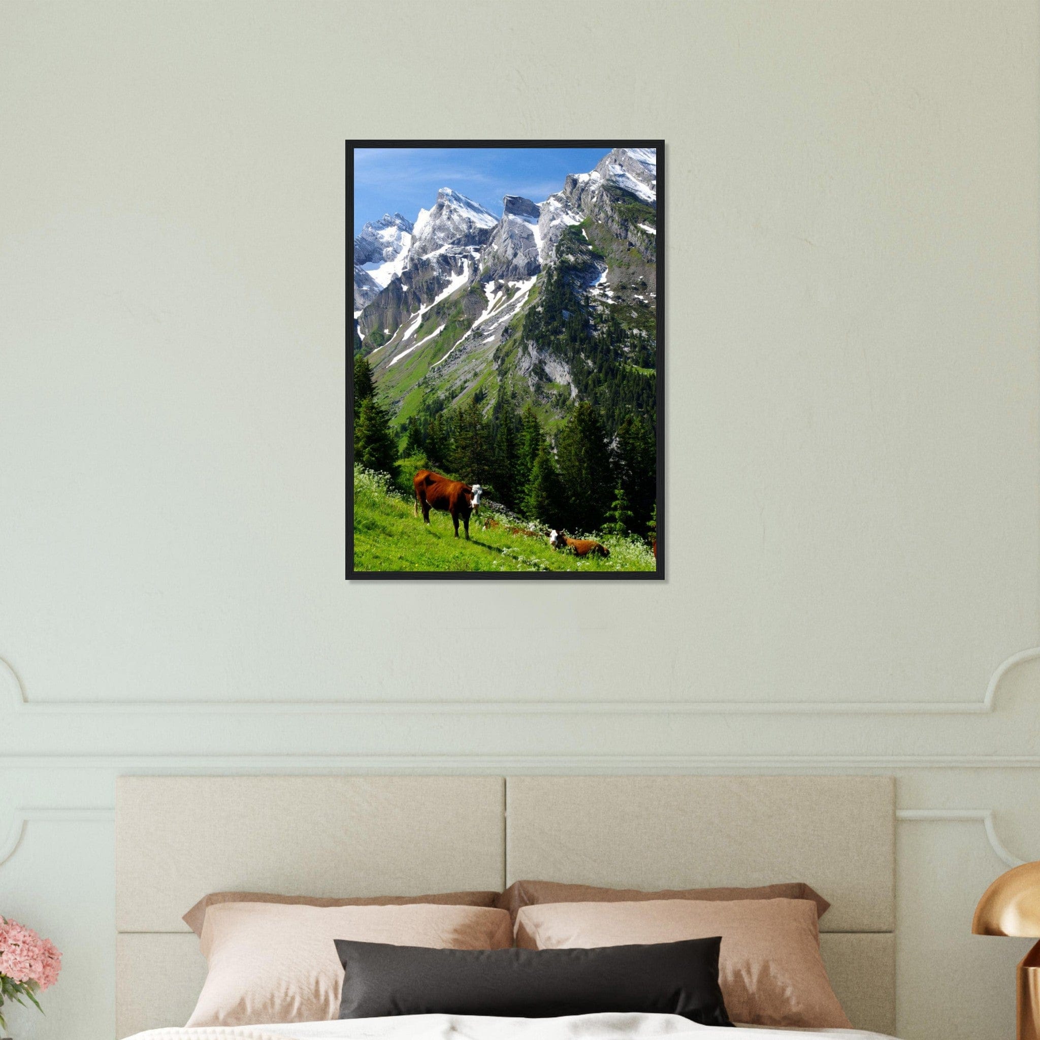 Canvanation Print Material 50x70 cm / 20x28″ Tableau Montagne Chalet