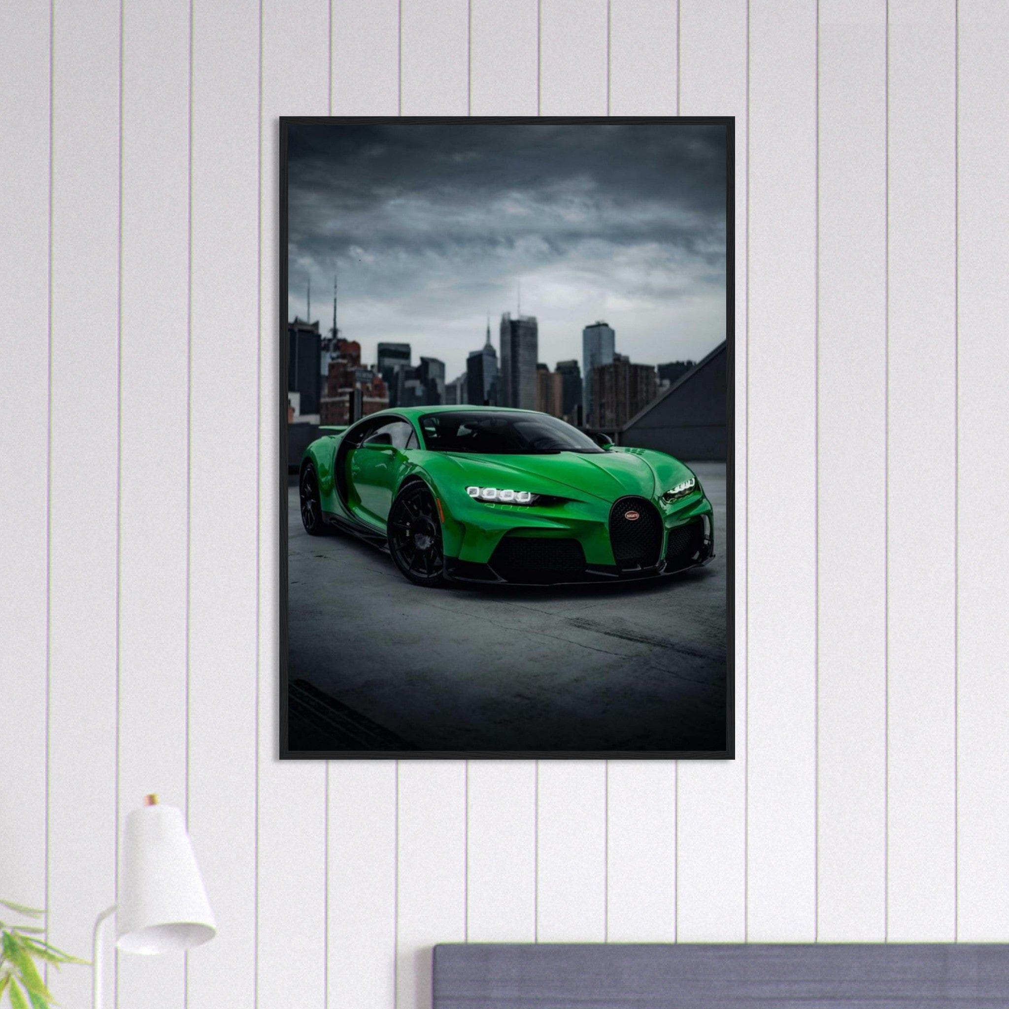 Canvanation Print Material 70x100 cm / 28x40″ Tableau Voiture Bugatti Chiron Vert