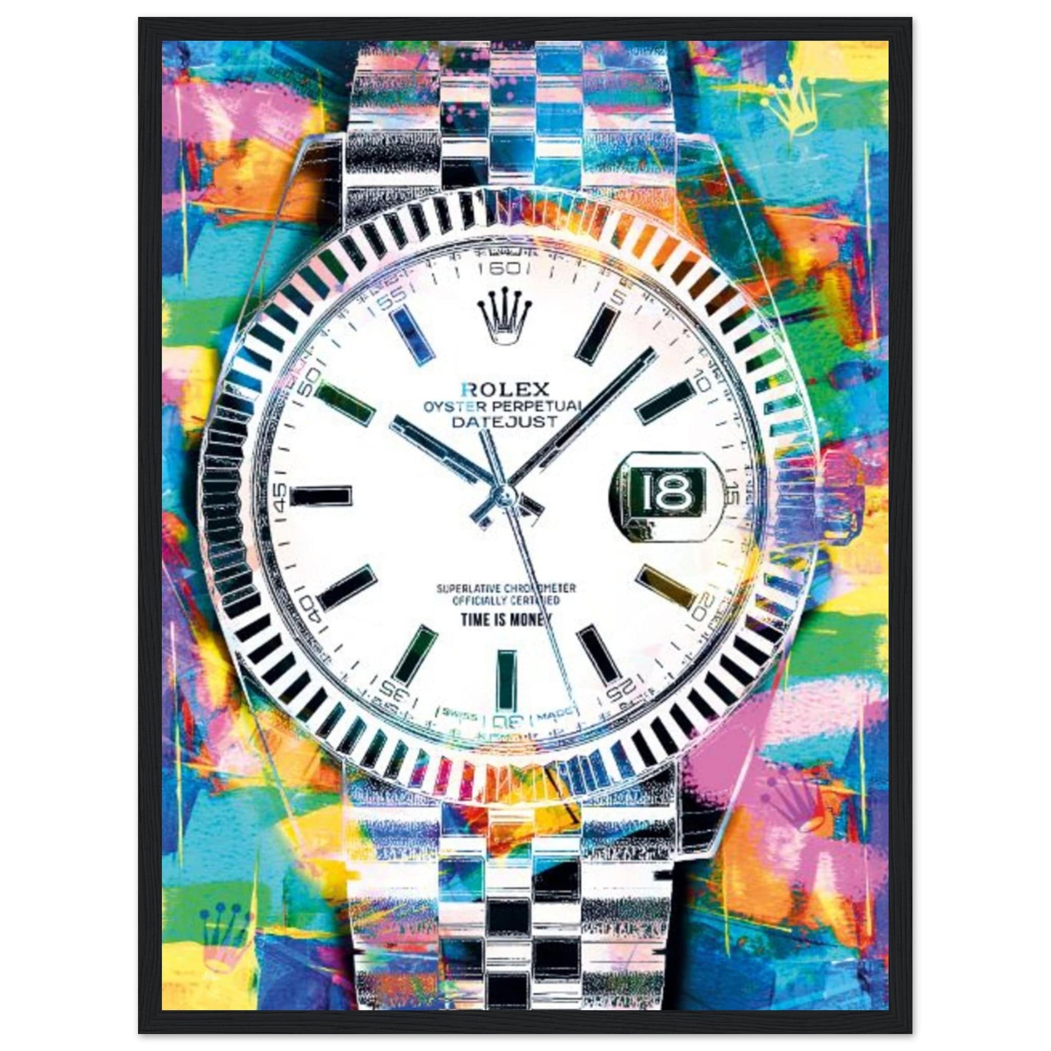 Tableau Marque De Luxe Rolex Gris Canvanation