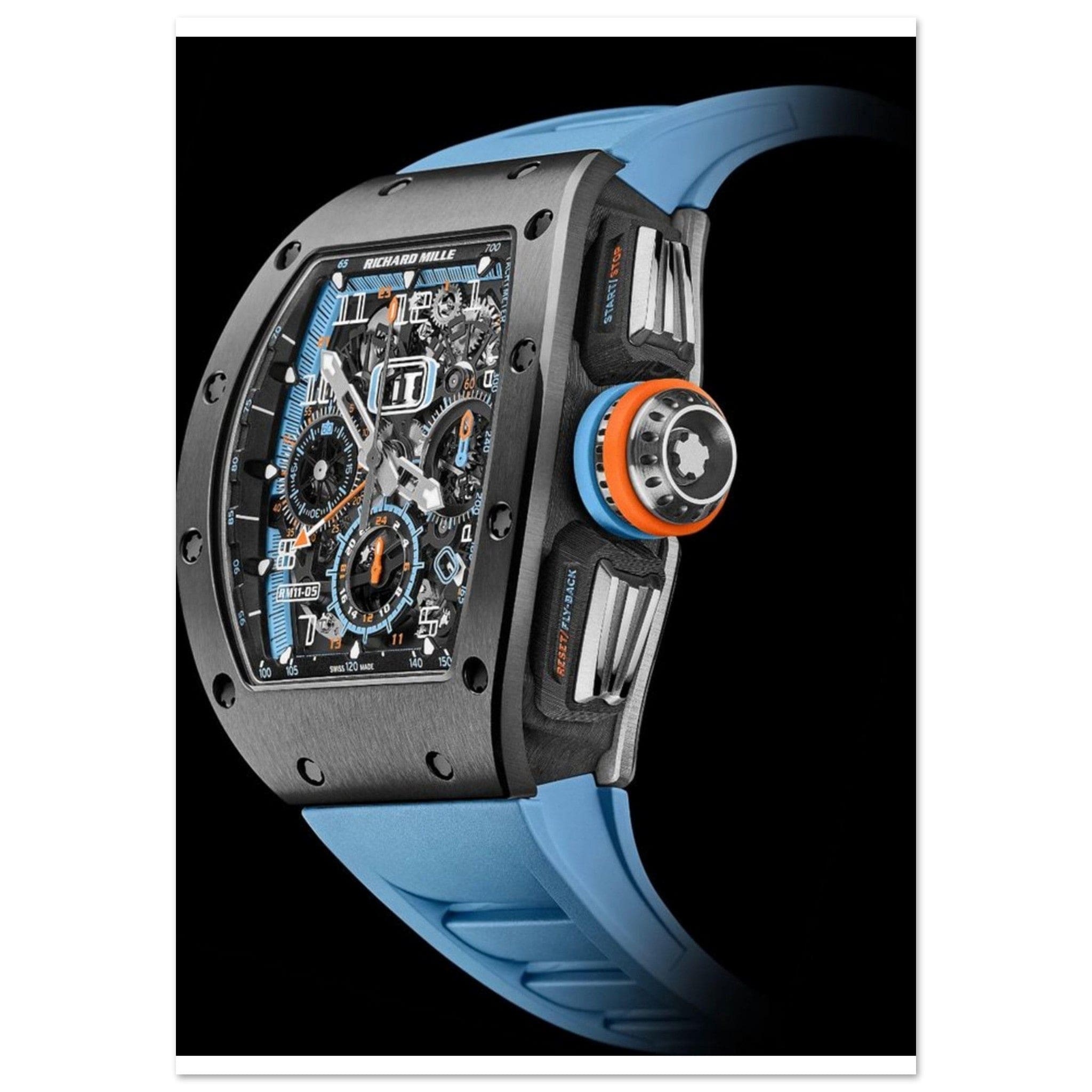 Canvanation Print Material 70x100 cm / 28x40″ Poster Richard Mille Montre Bracelet Bleu