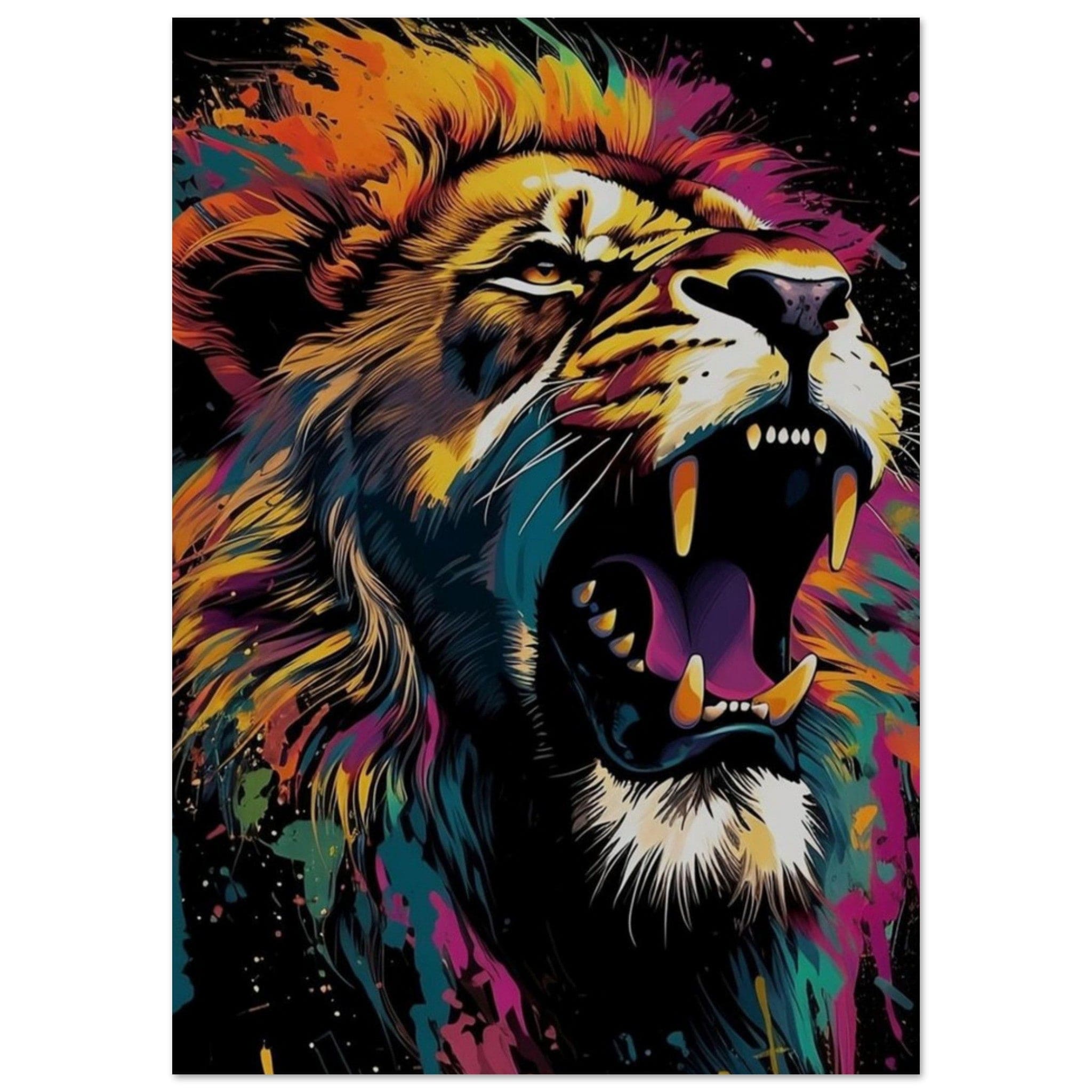 Poster Lion Pop Art Multicolore