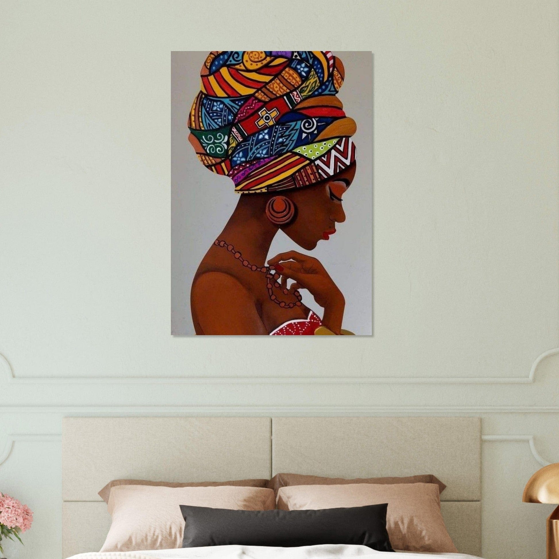 Tableau Africain Turban Mosaique