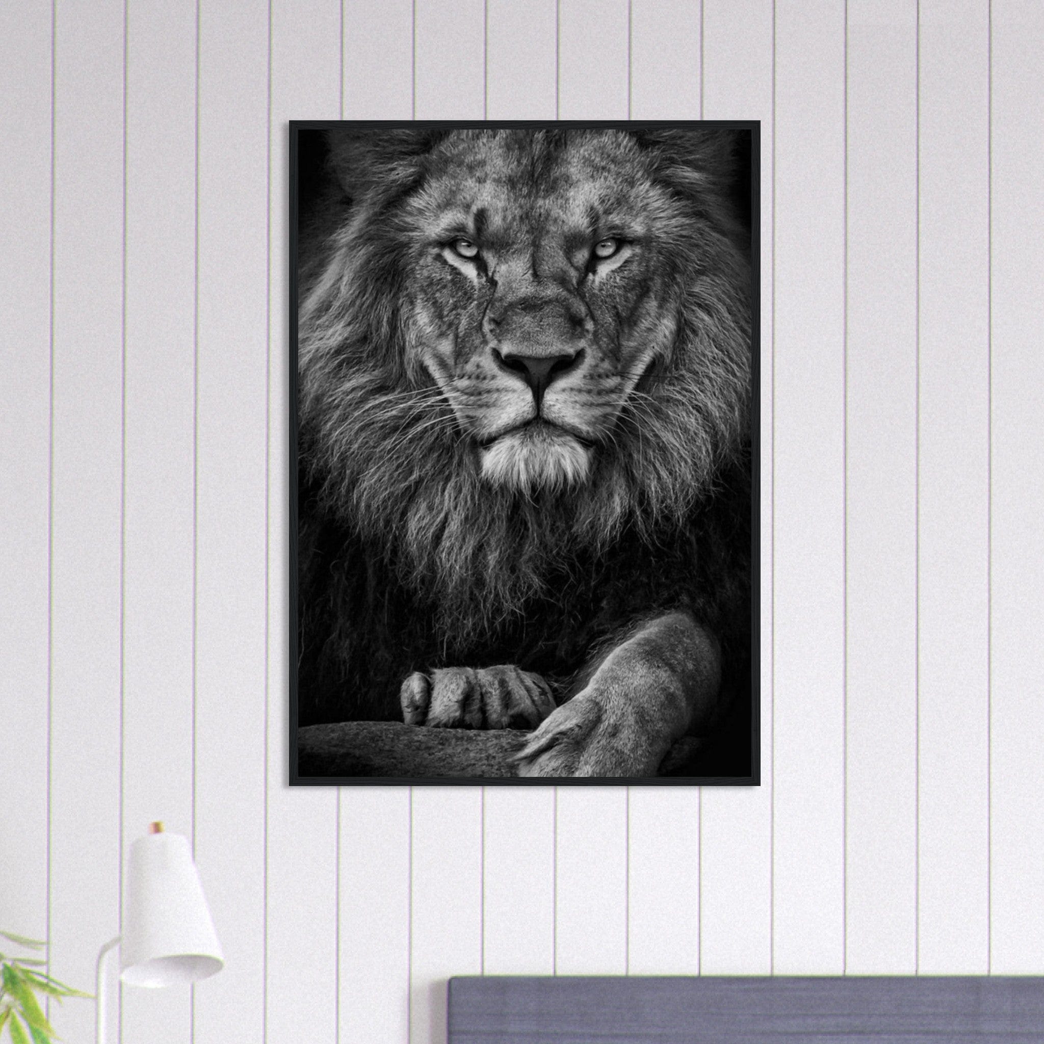 Canvanation Print Material 70x100 cm / 28x40″ Tableau Lion Noir Et Blanc