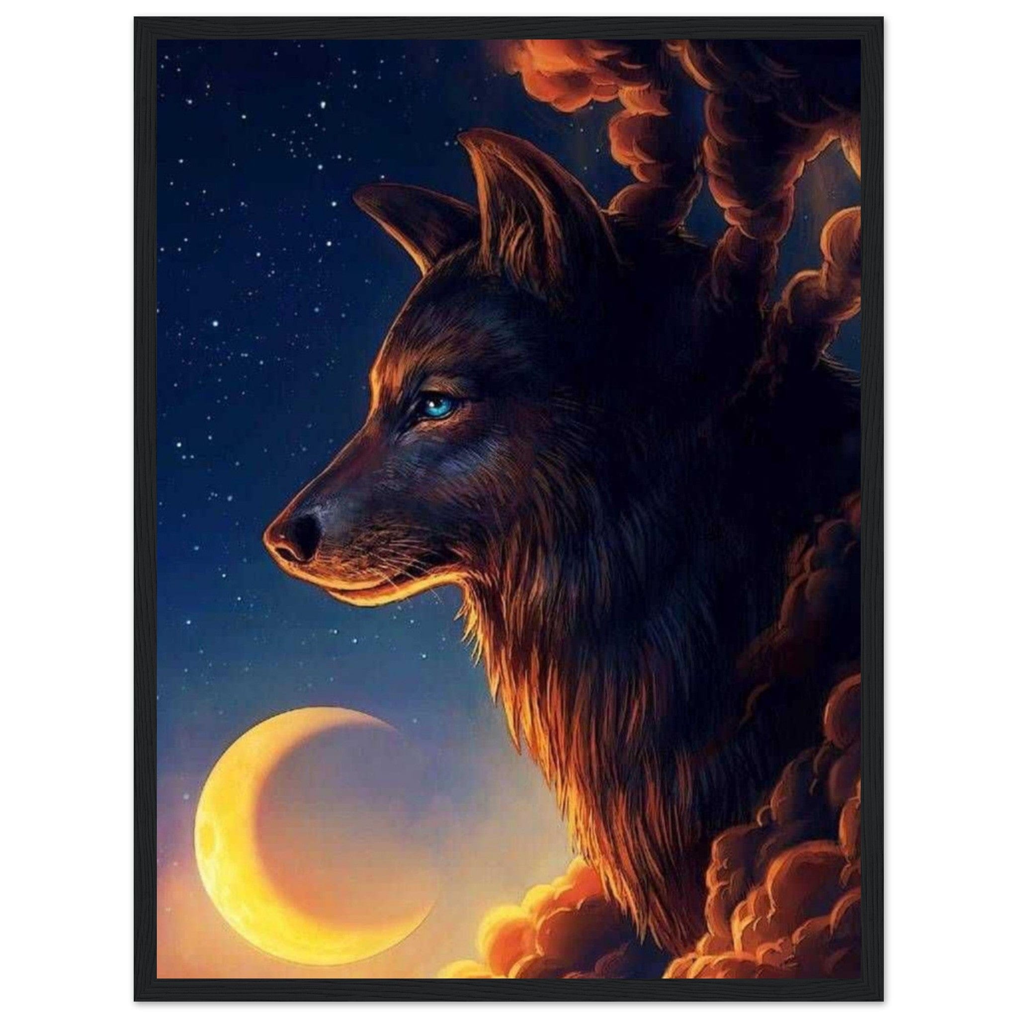 Tableau Loup Lune - Canvanation