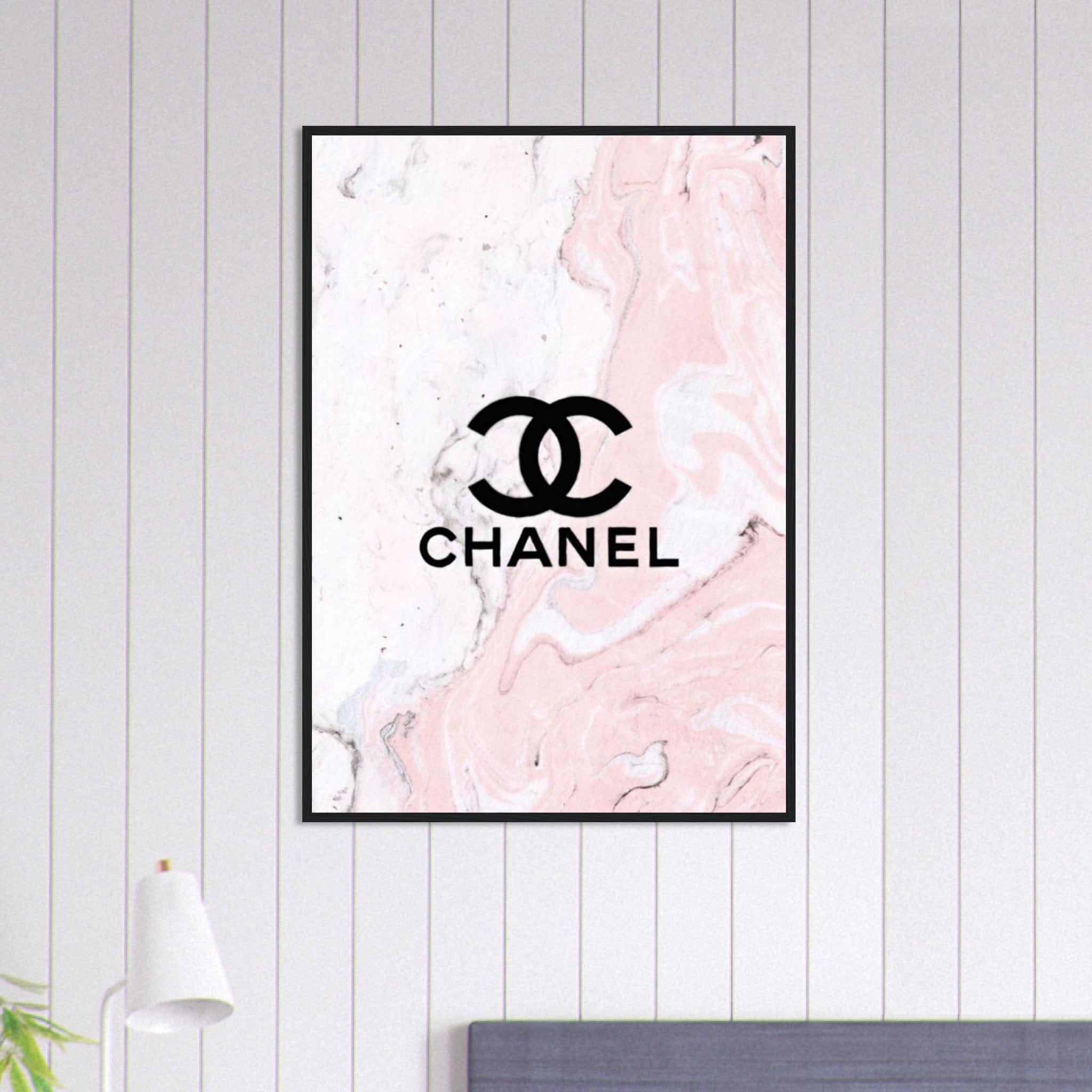 Canvanation Print Material 70x100 cm / 28x40″ Tableau Chanel Fond Rose Peinture