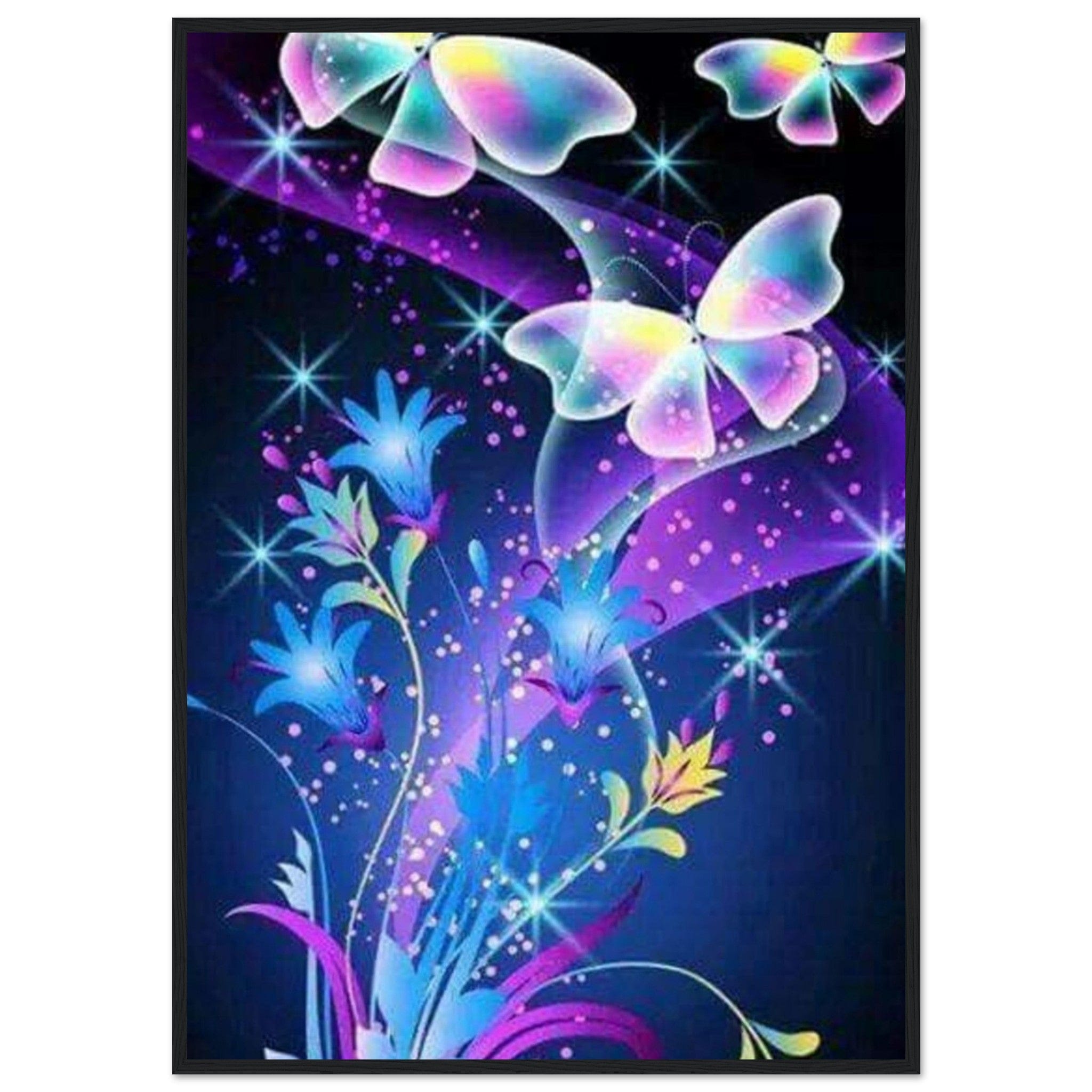 Gelato Print Material 70x100 cm / 28x40″ Peinture Papillons Et Fleurs