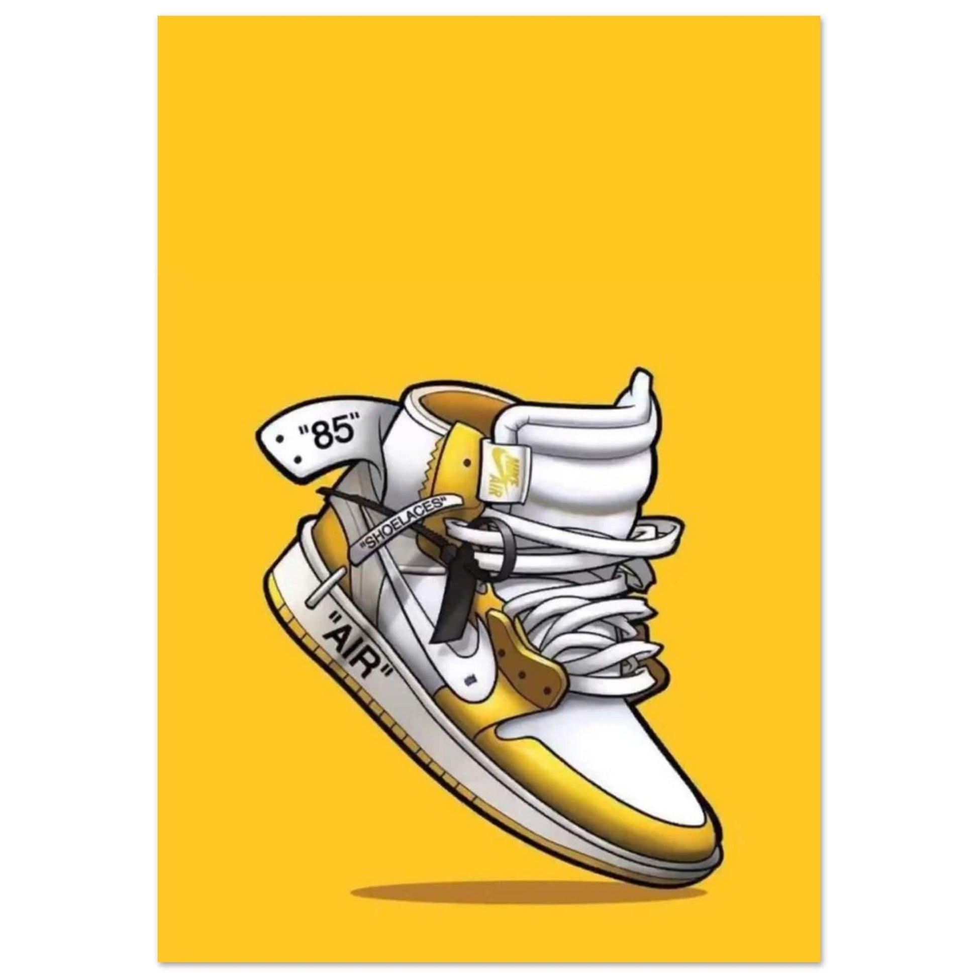 Tableau Sneaker Jaune Et Blanc - Canvanation