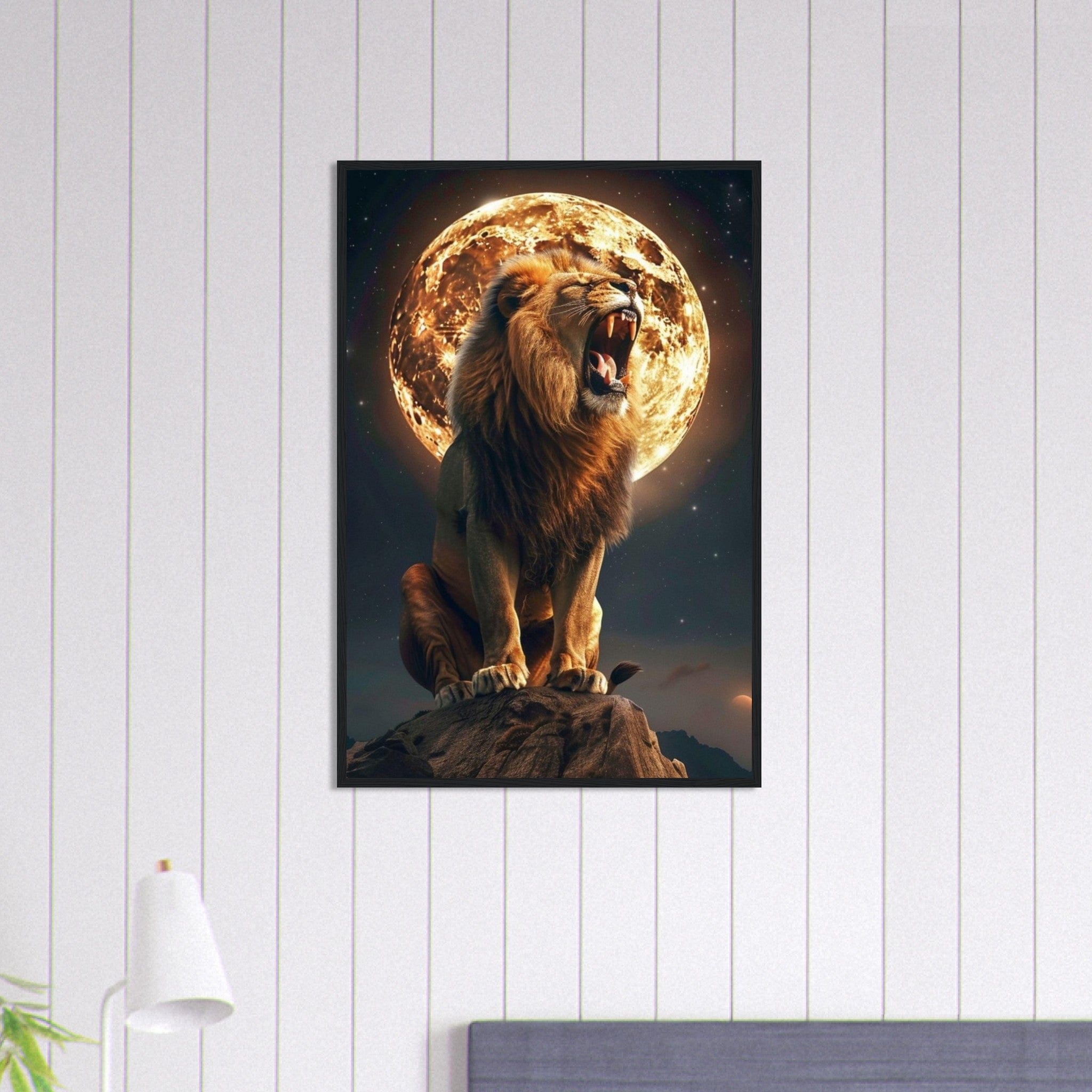 Canvanation Print Material 60x90 cm / 24x36″ Tableau Street Art Lion Lune