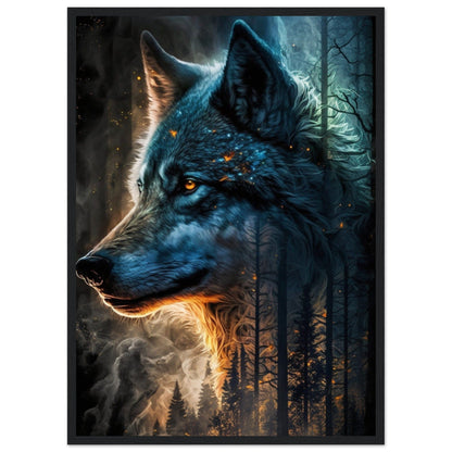 Tableau Loup Bleu - Canvanation