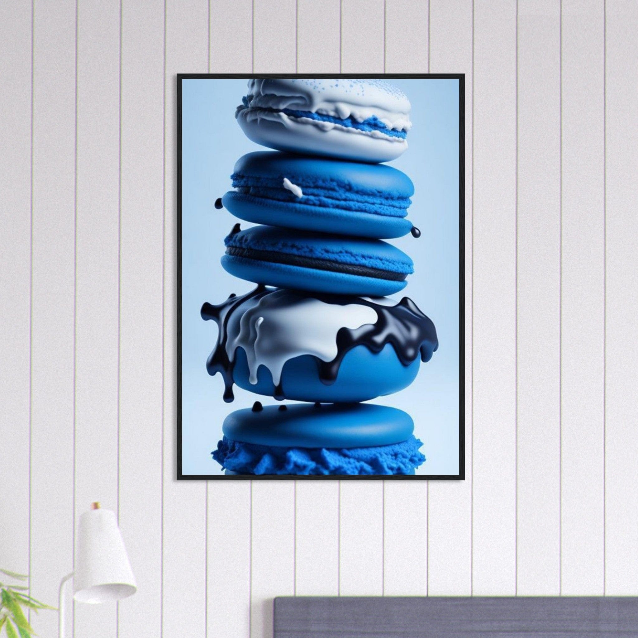 Canvanation Print Material 70x100 cm / 28x40″ Tableau Cuisine Macaron Bleu