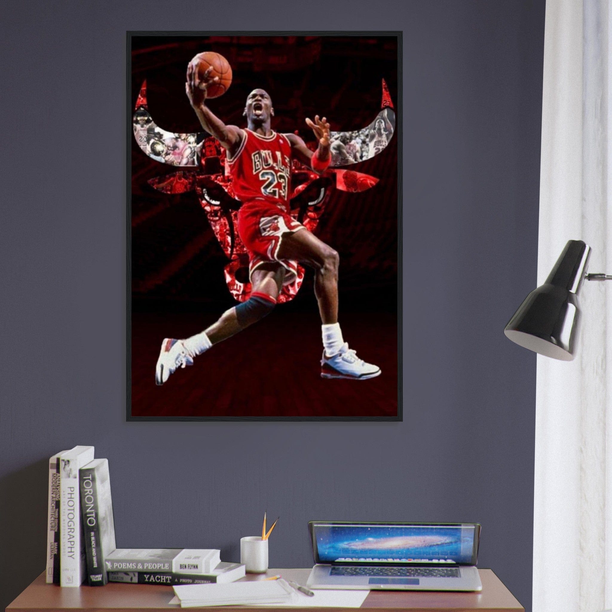 Canvanation Print Material Tableau Basket Mickael Jordan Bull 23