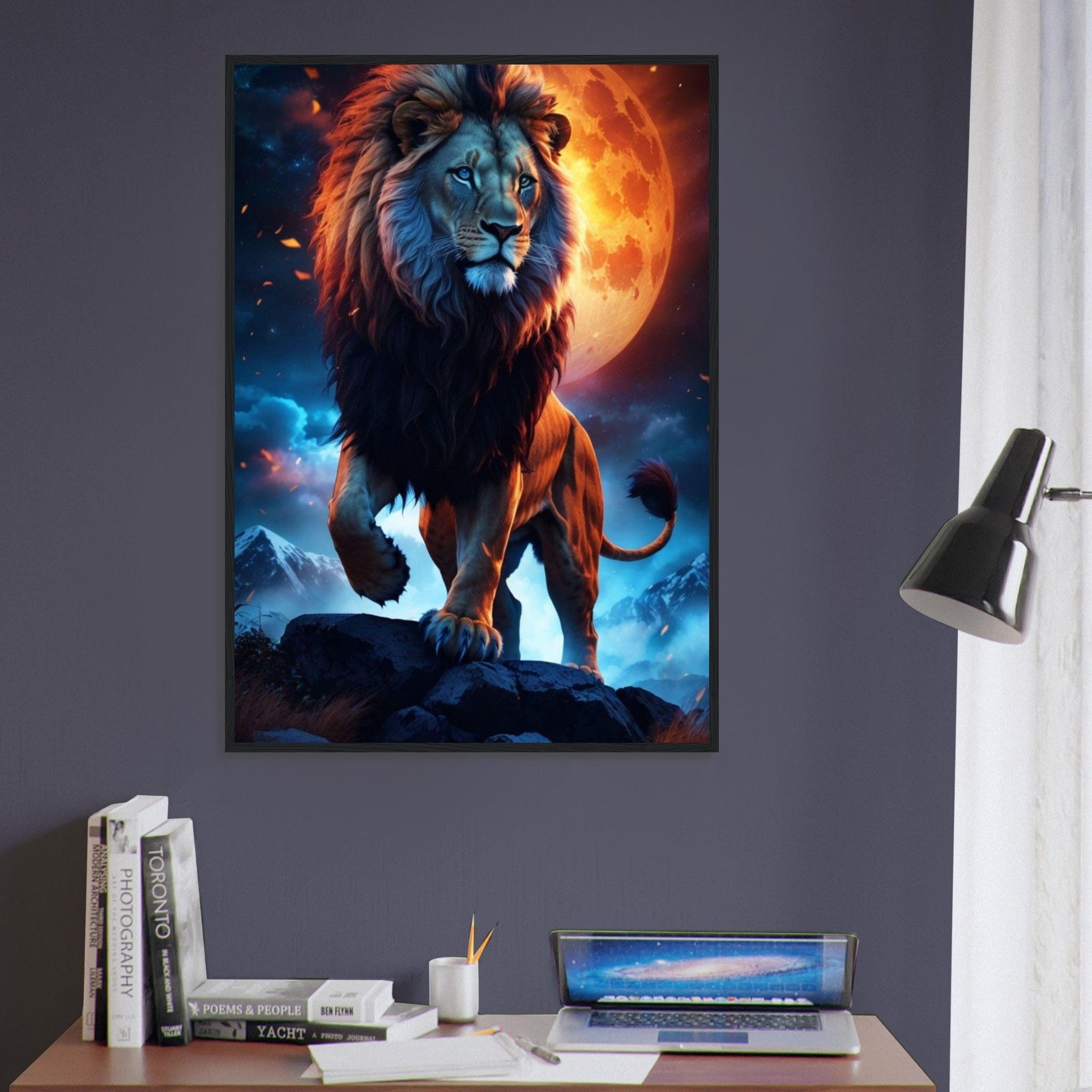 Tableau Lion Couleur Bleu