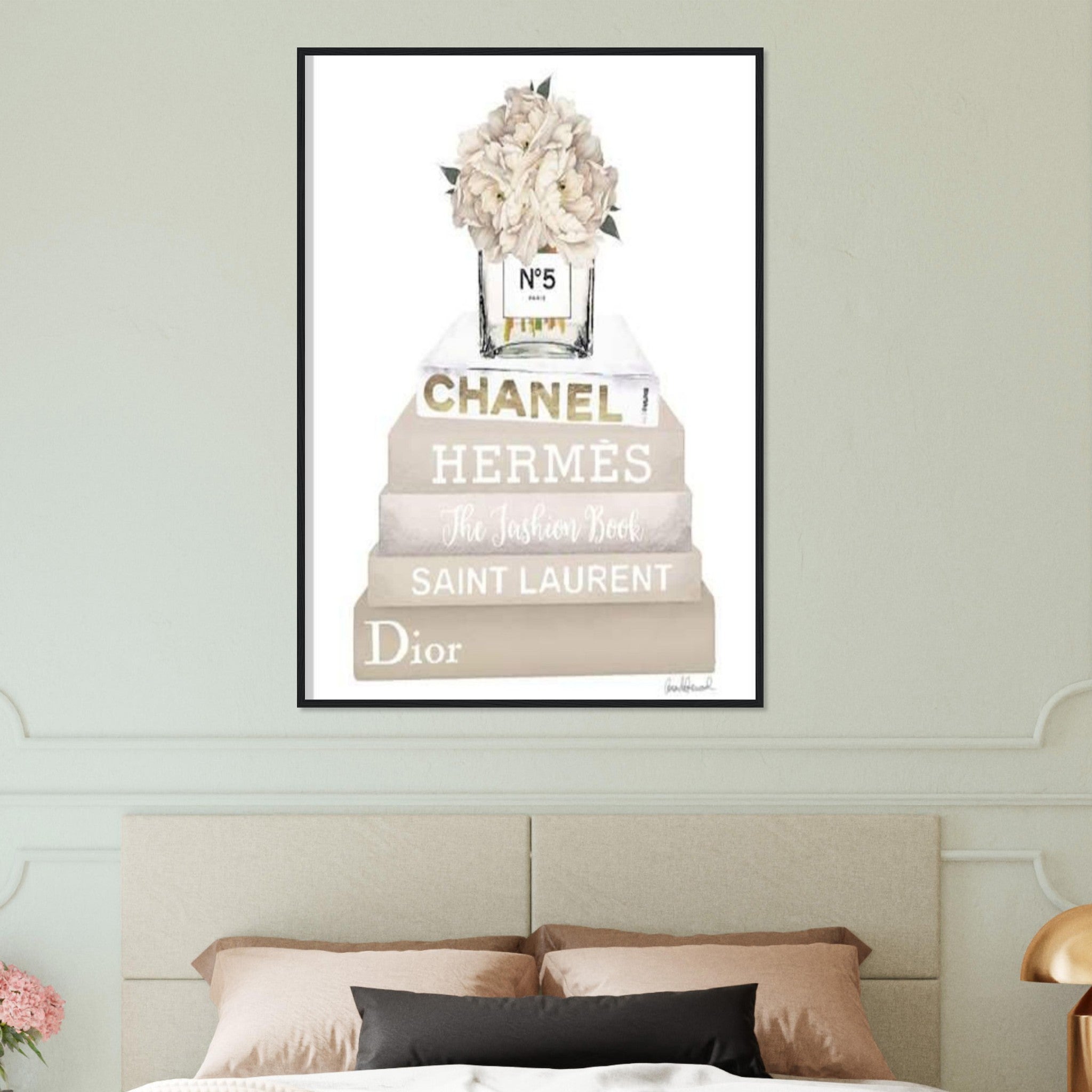 Canvanation Print Material Tableau Chanel Numéro 5 Blanc Livres