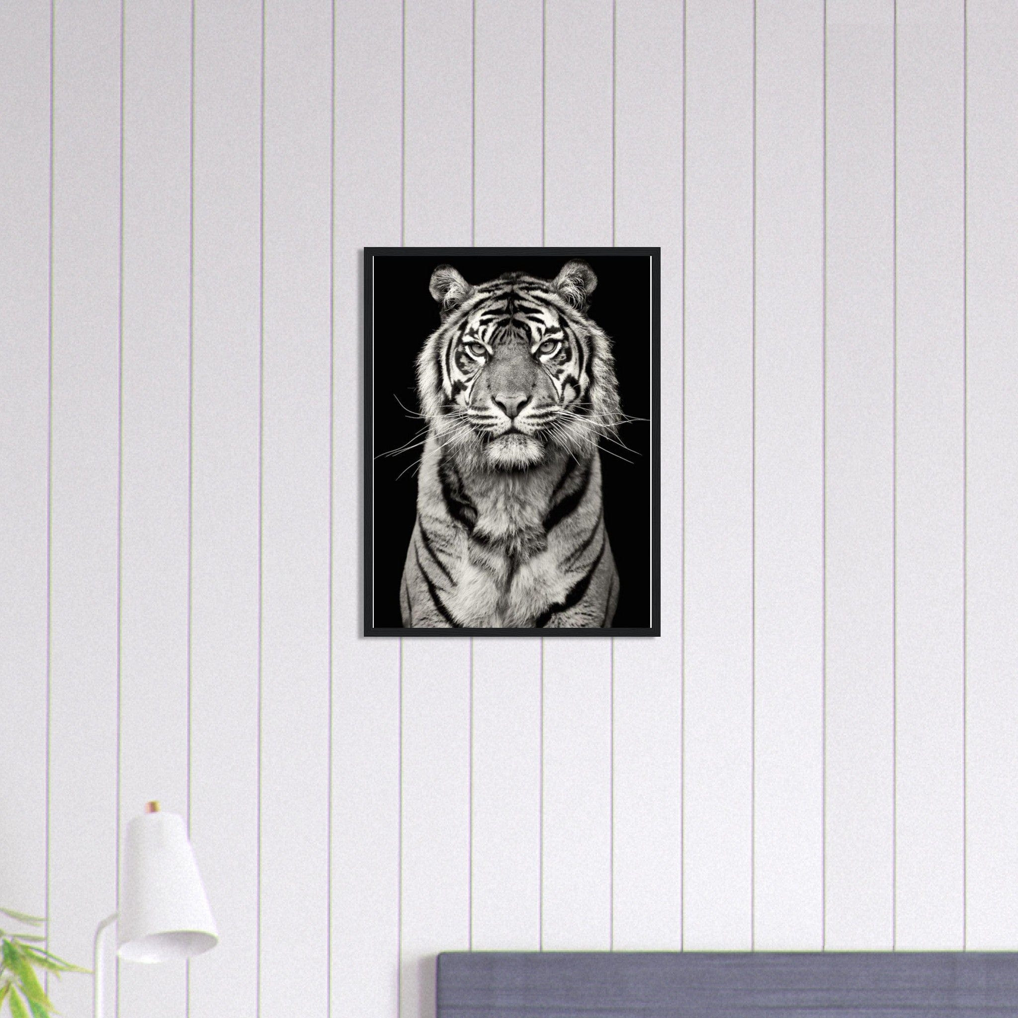 Canvanation Print Material 45x60 cm / 18x24″ Tableau Tigre Noir Et Blanc