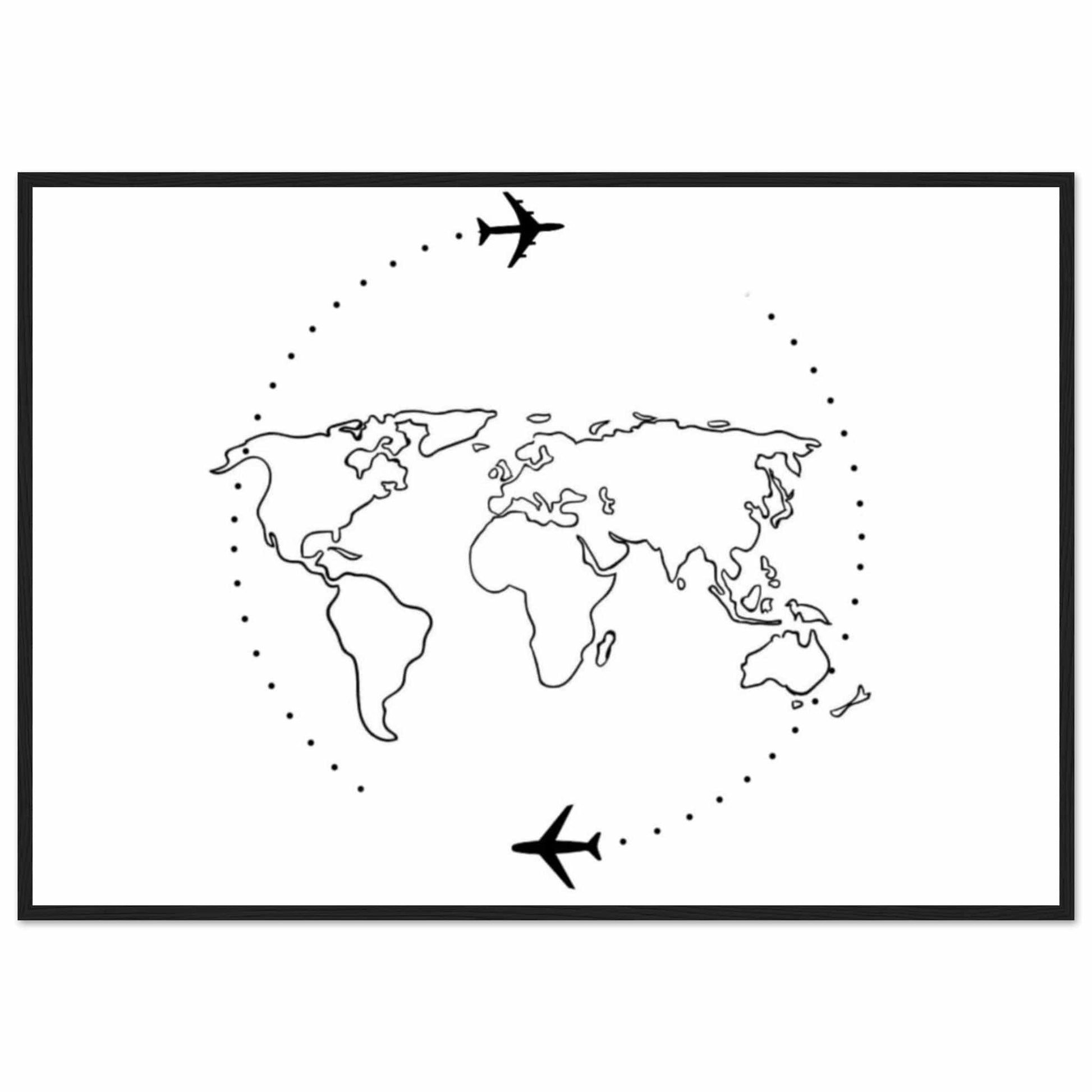 Carte Du Monde Tableau - Au-Delà des Frontières Canvanation