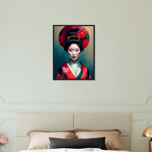 Tableau Japon Geisha Kimono Fleurs Canvanation