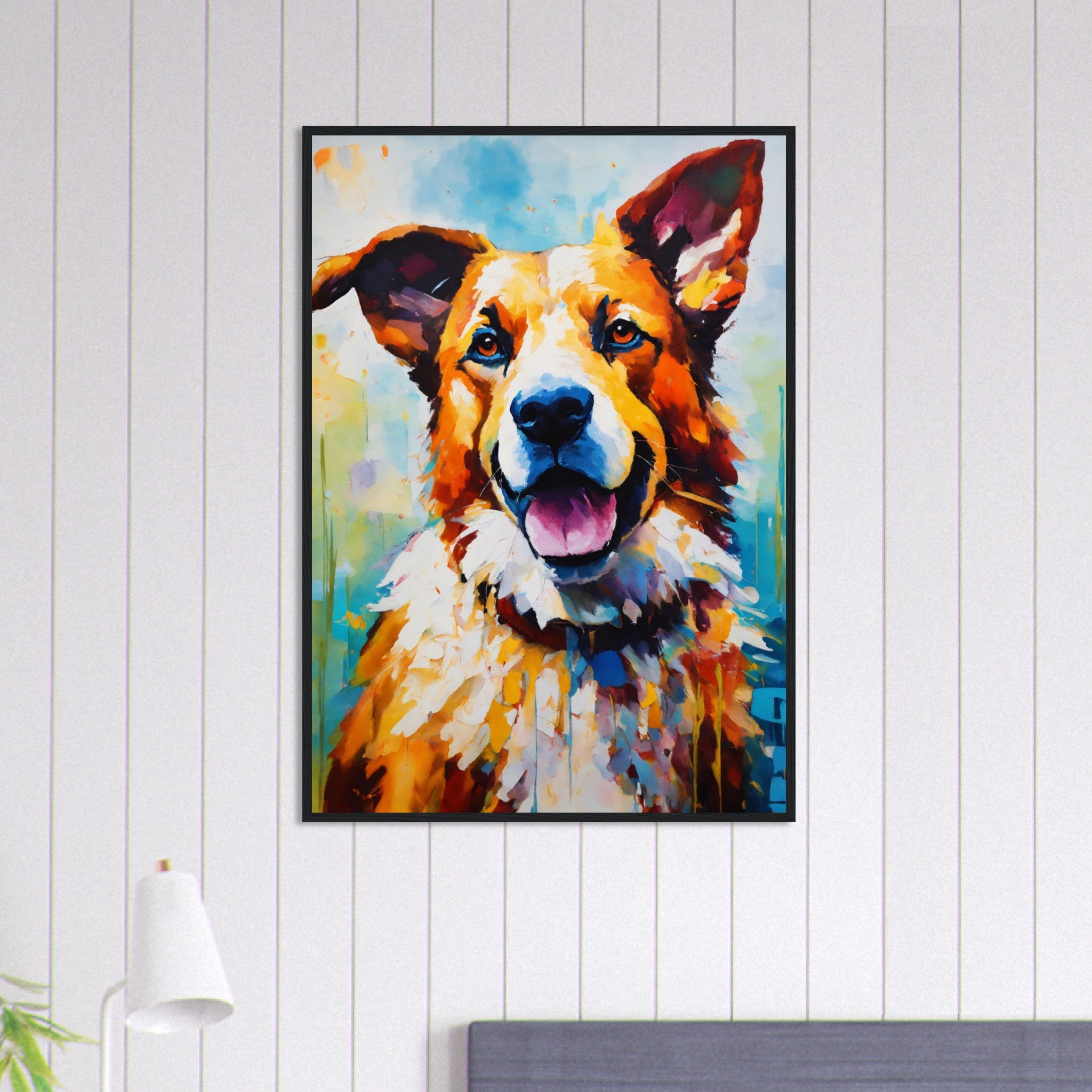 Canvanation Print Material 70x100 cm / 28x40″ Tableau Chien Esprit Joyeux